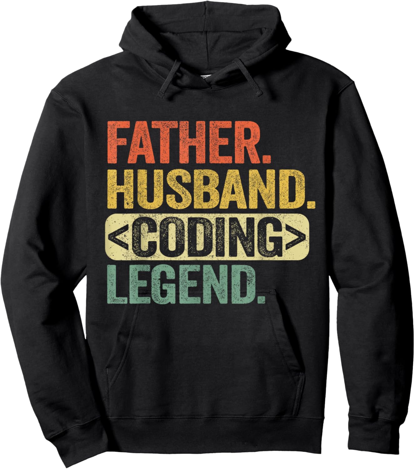 Father Husband Coding Legend Funny Software Programmer Dad Hoodie - Hoodie | Black