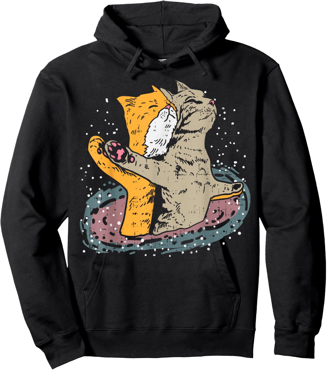 Cats Titanic Pose In Space Funny Movie Pun Animal Lover Gift Hoodie - Hoodie | Black