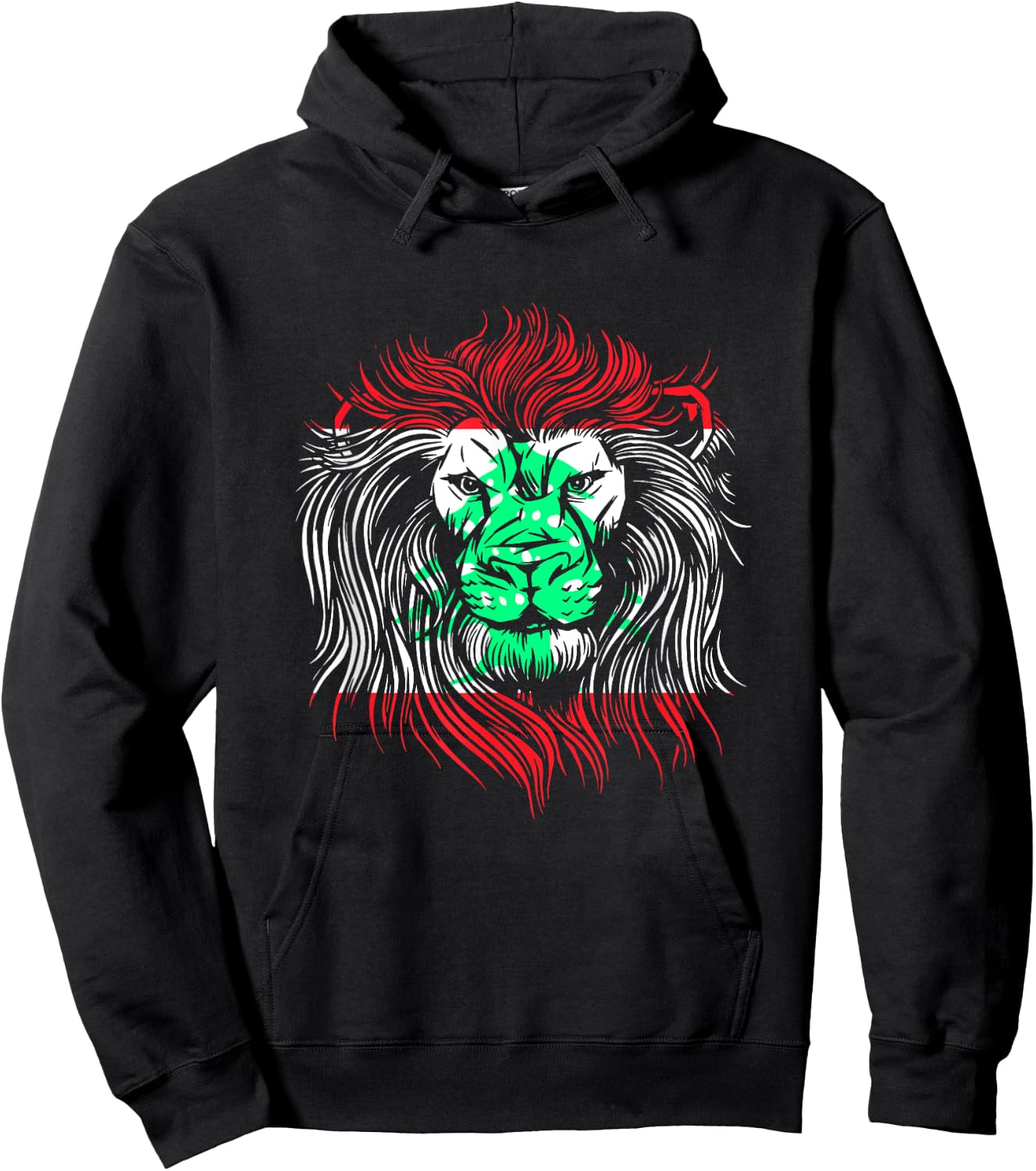Lion Lebanese Flag Lebanon Hoodie - Hoodie | Black