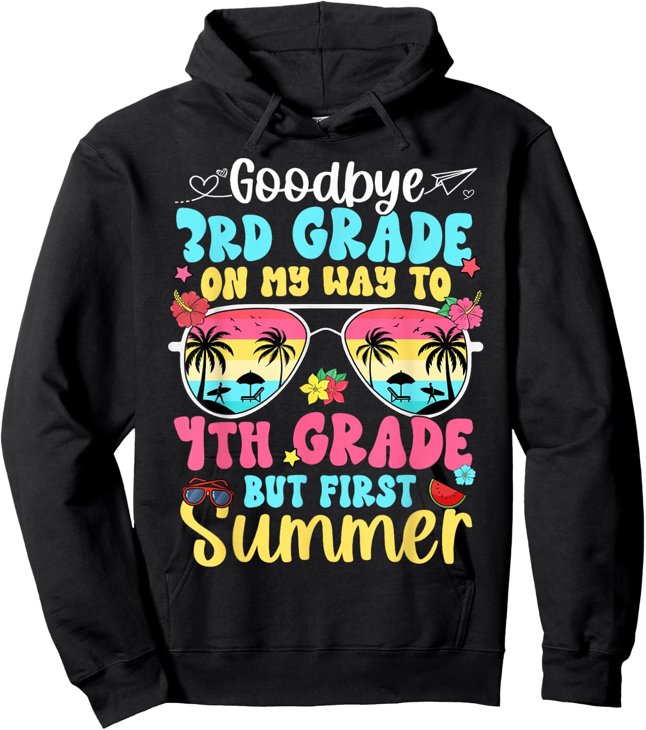 Good Bye 3rd Grade On My Way to 4th Grade Boy Girl Student Hoodie - Hoodie | Black
