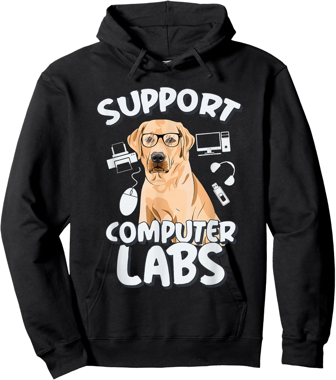 Computer Lab Funny Computer Science Teacher Dog Hoodie - Hoodie | Black
