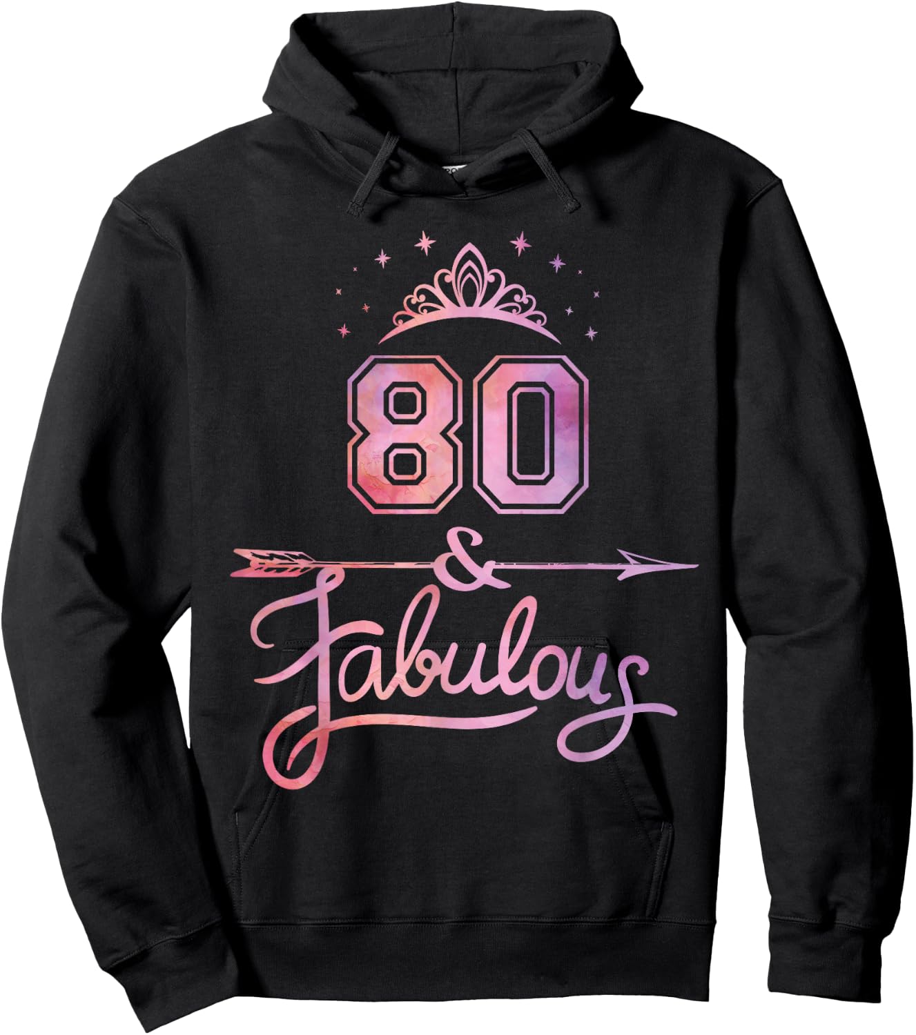 Women 80 Years Old and Fabulous Happy 80th Birthday Hoodie - Hoodie | Black