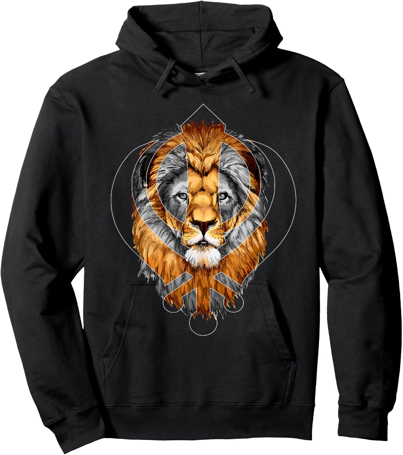 Punjabi Singh Sikh Khanda Lion Sikhism Hoodie - Hoodie | Black