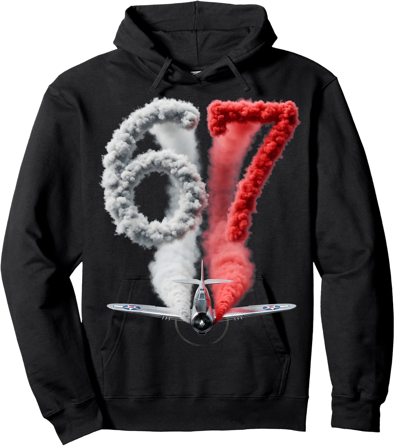 Funny Six Seven 6 7 Meme Gen Alpha Slang 6 7 Airplane Pilot Hoodie - Hoodie | Black