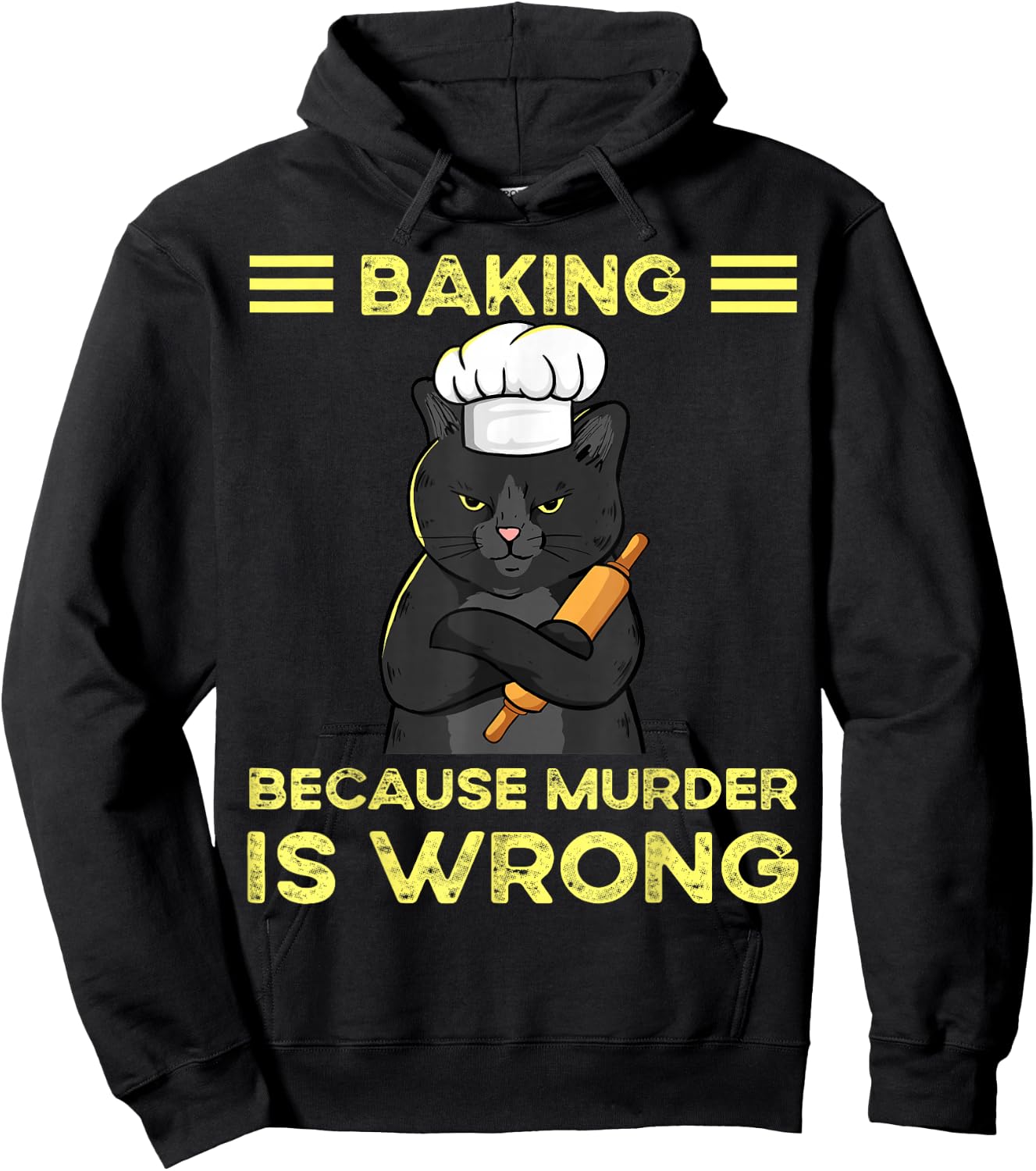 Baking Because Murder Is Wrong Hoodie - Hoodie | Black
