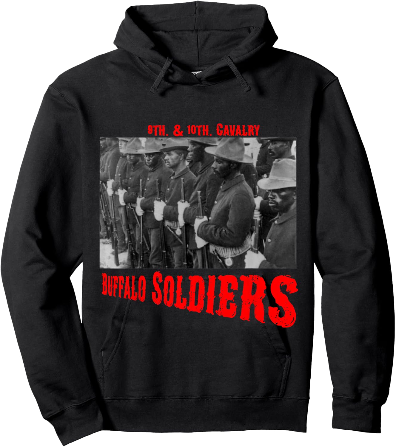 The Real Buffalo Soldiers 9th & 10 Cavalry Hoodie - Hoodie | Black