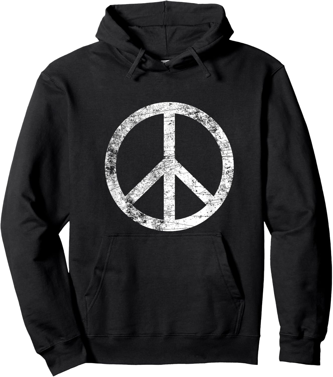 Distressed Peace Sign Retro Vintage Peace Symbol Hoodie - Hoodie | Black