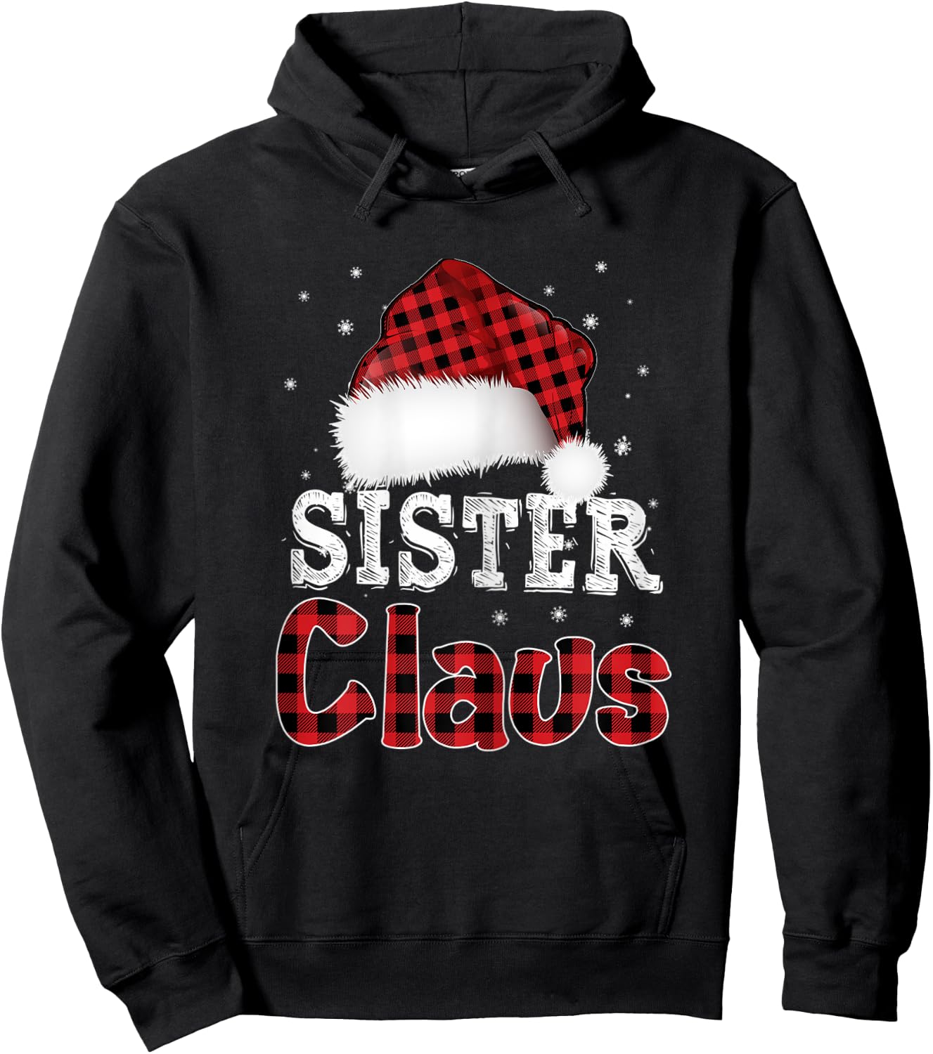 Fun Santa Hat Christmas Costume Family Matching Sister Claus Hoodie - Hoodie | Black
