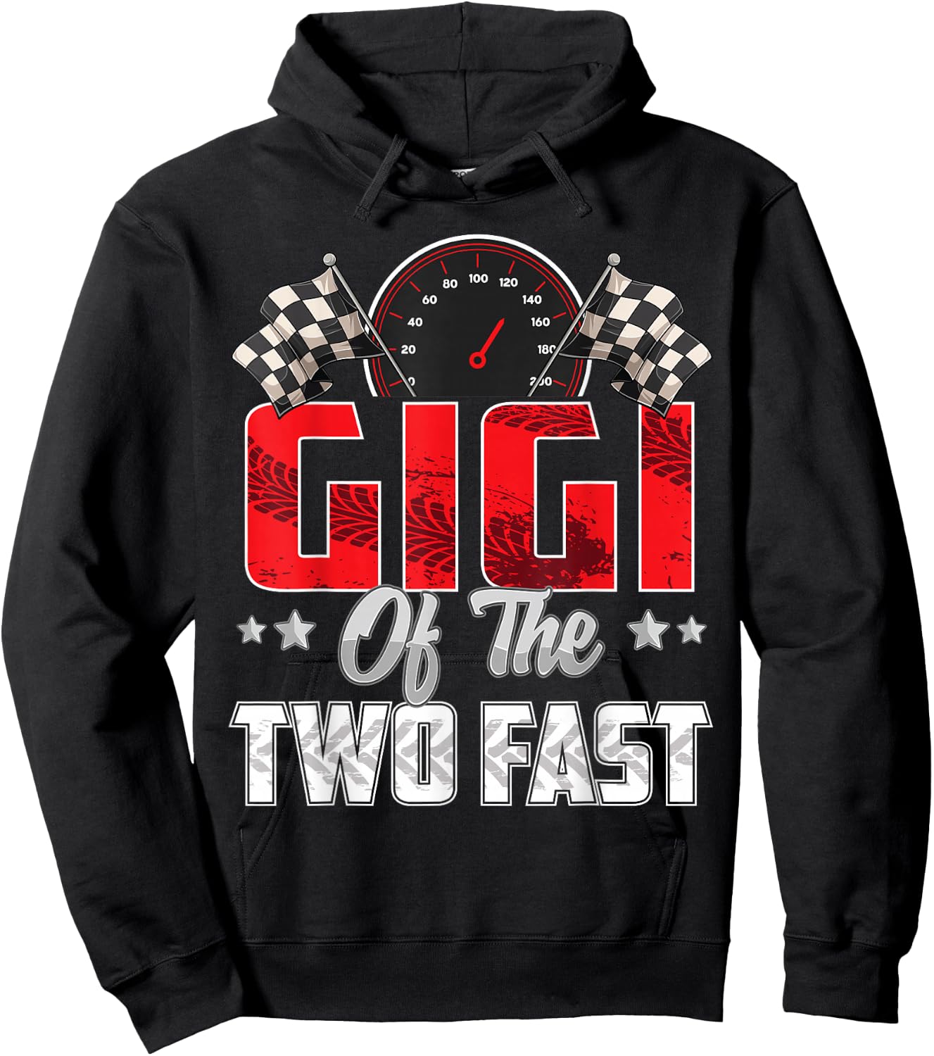 2 year old racing car two fast birthday 2nd Family Gigi Hoodie - Hoodie | Black