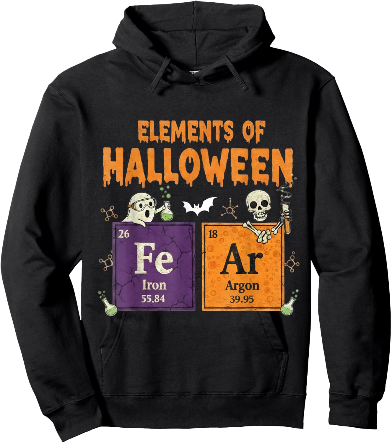 Elements of Halloween Fear Periodically Halloween Chemistry Hoodie - Hoodie | Black