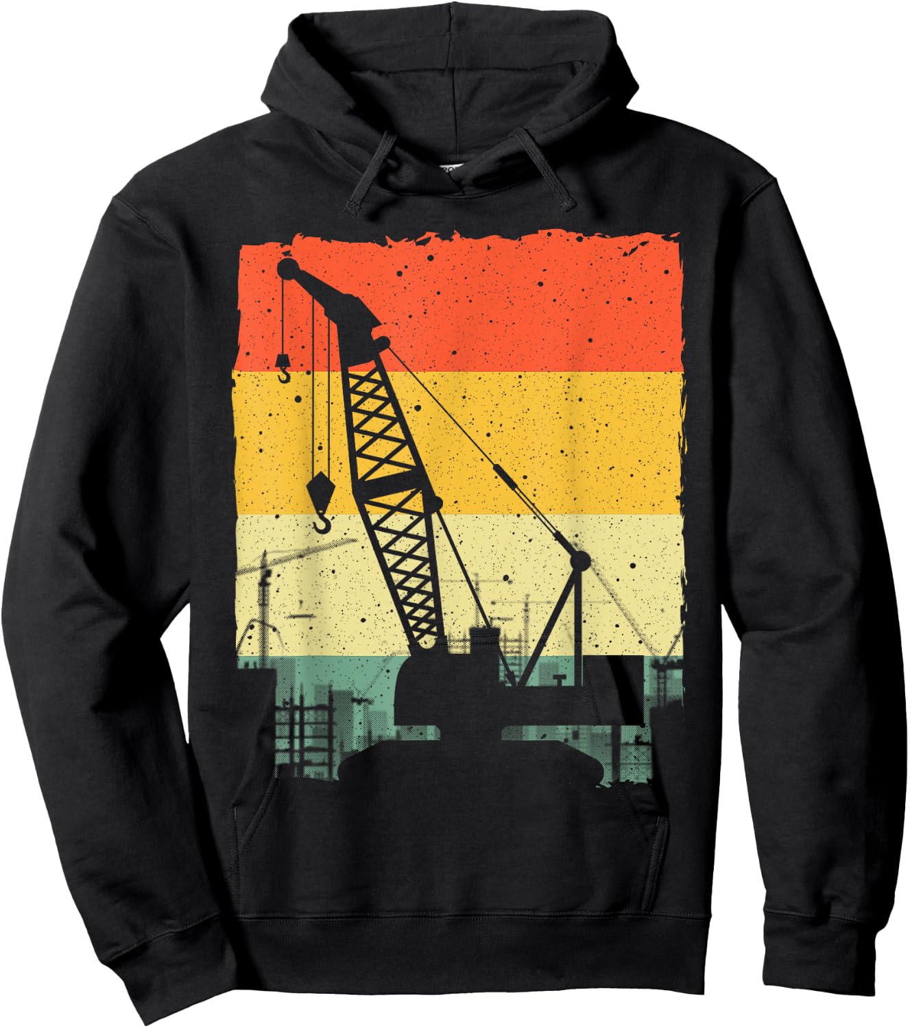 Funny Crane Art Men Women Crane Operator Heavy Equipment Hoodie - Hoodie | Black