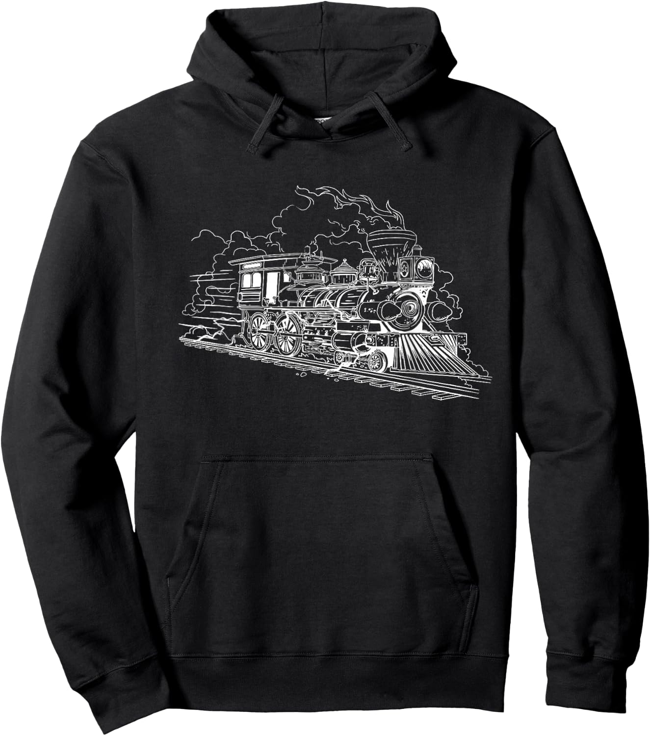 Railroad Steam Train Locomotive Modern Train Engineering Hoodie - Hoodie | Black