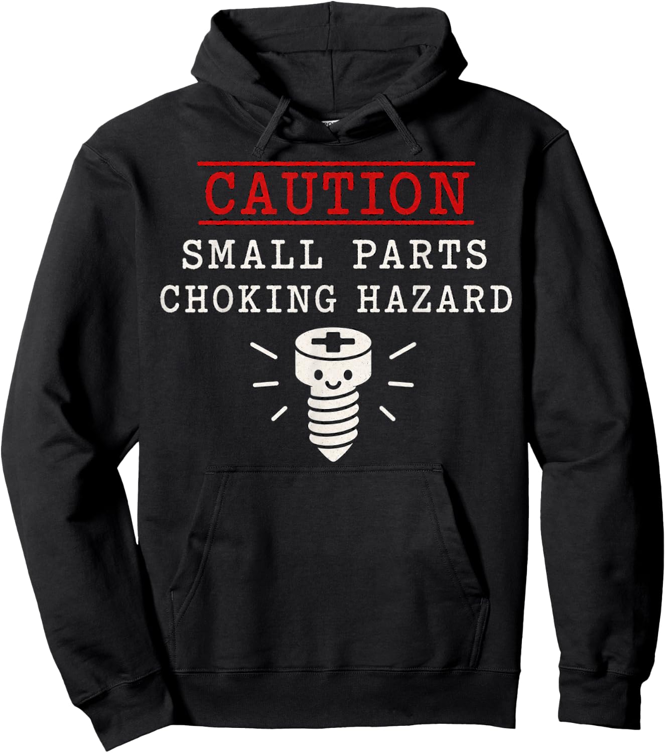 Caution Small Parts Choking Hazard Graphic Design Hoodie - Hoodie | Black