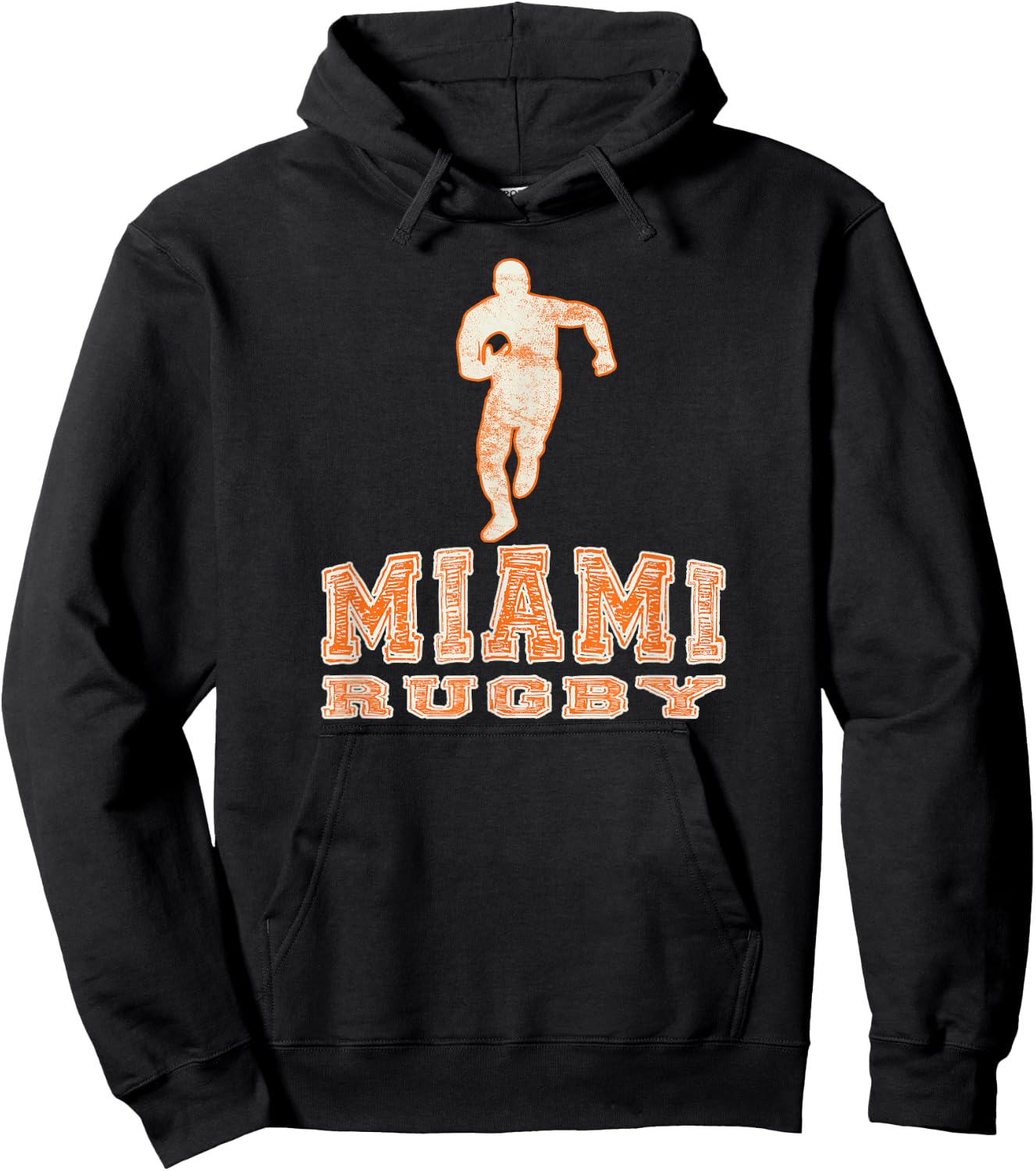 Vintage Miami FL Rugby Shirt Hoodie - Hoodie | Black