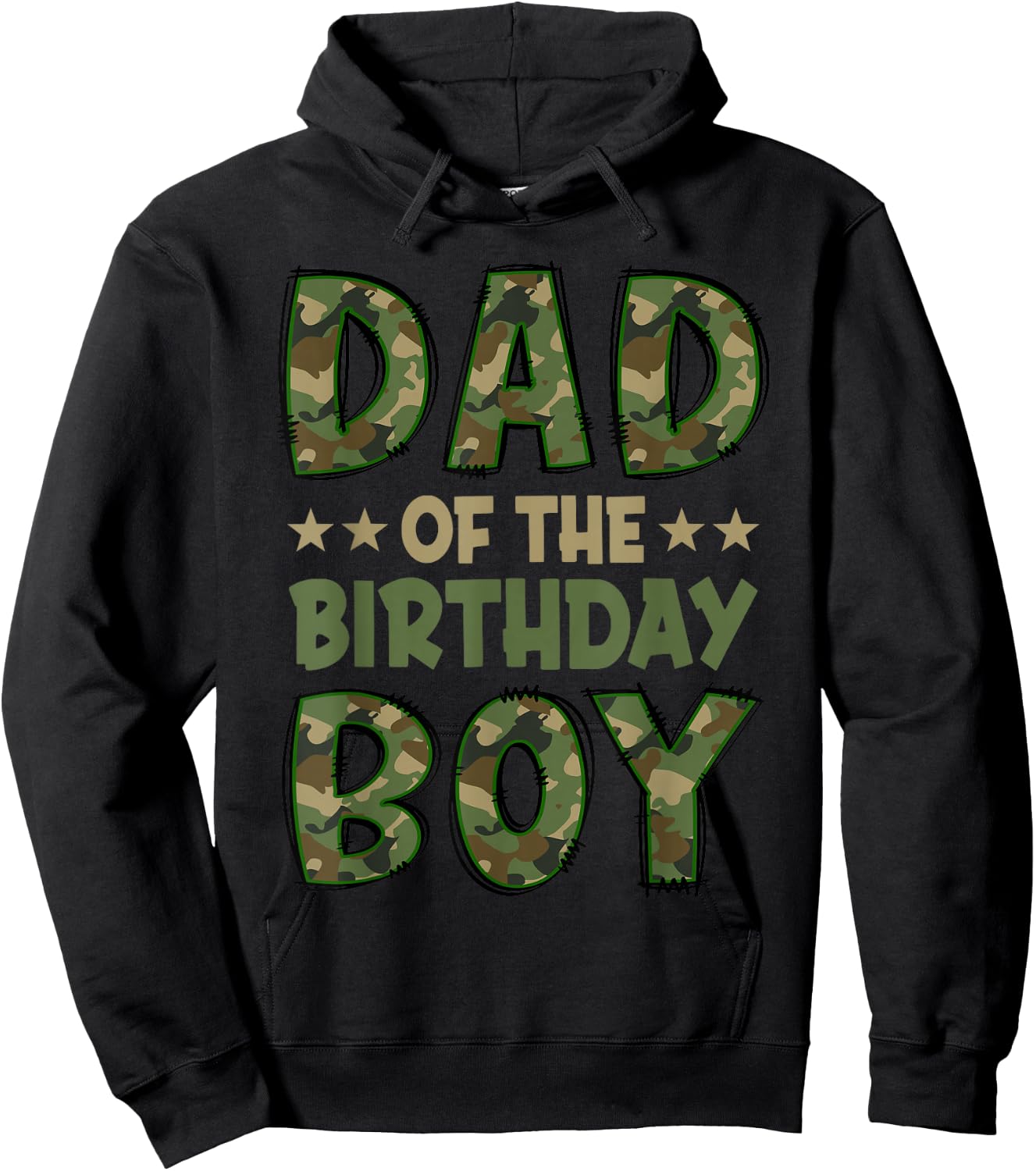 Dad of The Birthday Boy Camo Family Group Matching Hoodie - Hoodie | Black
