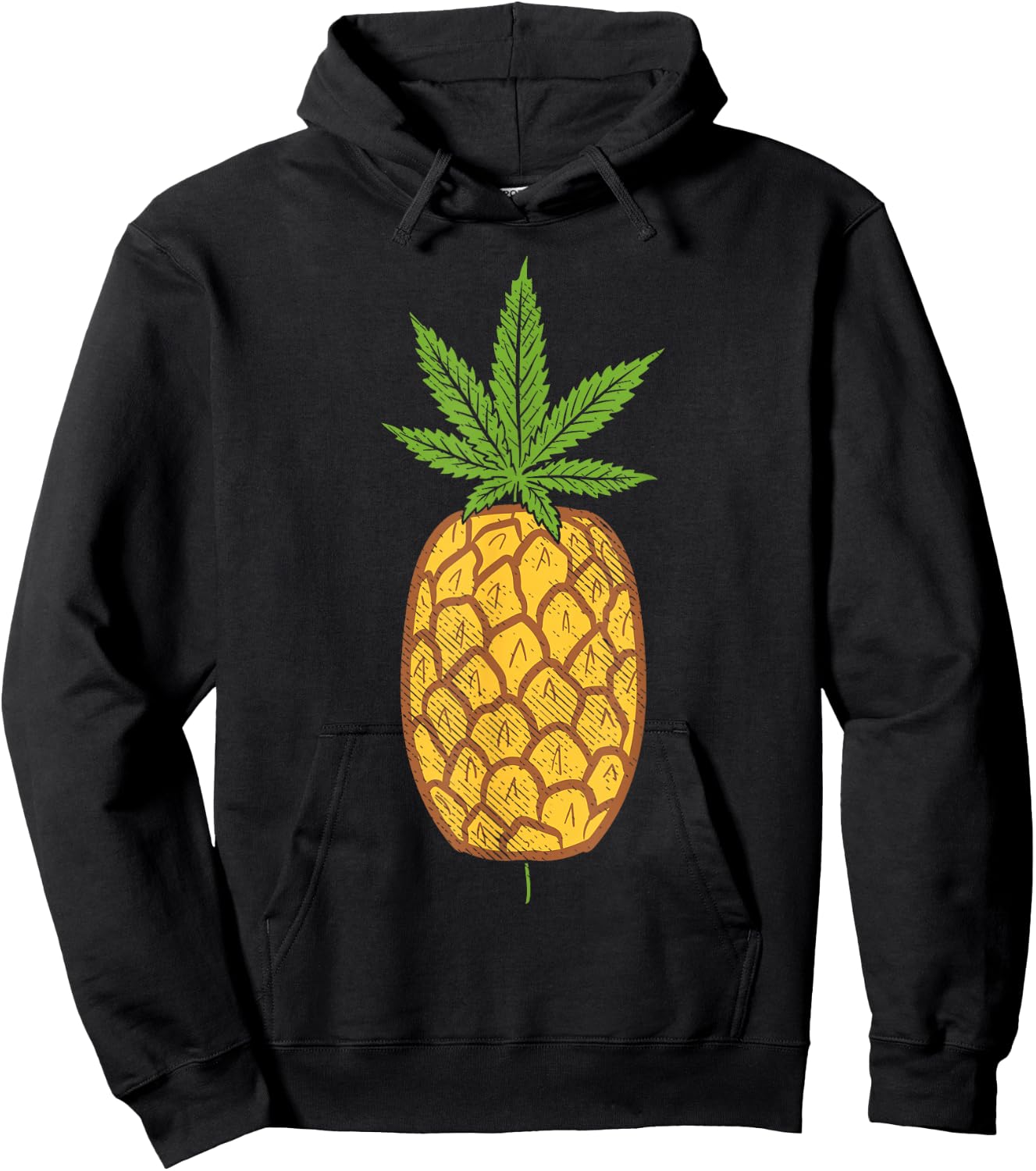 Pineapple Weed Cannabis Funny Marijuana 420 THC Stoner Gift Hoodie - Hoodie | Black