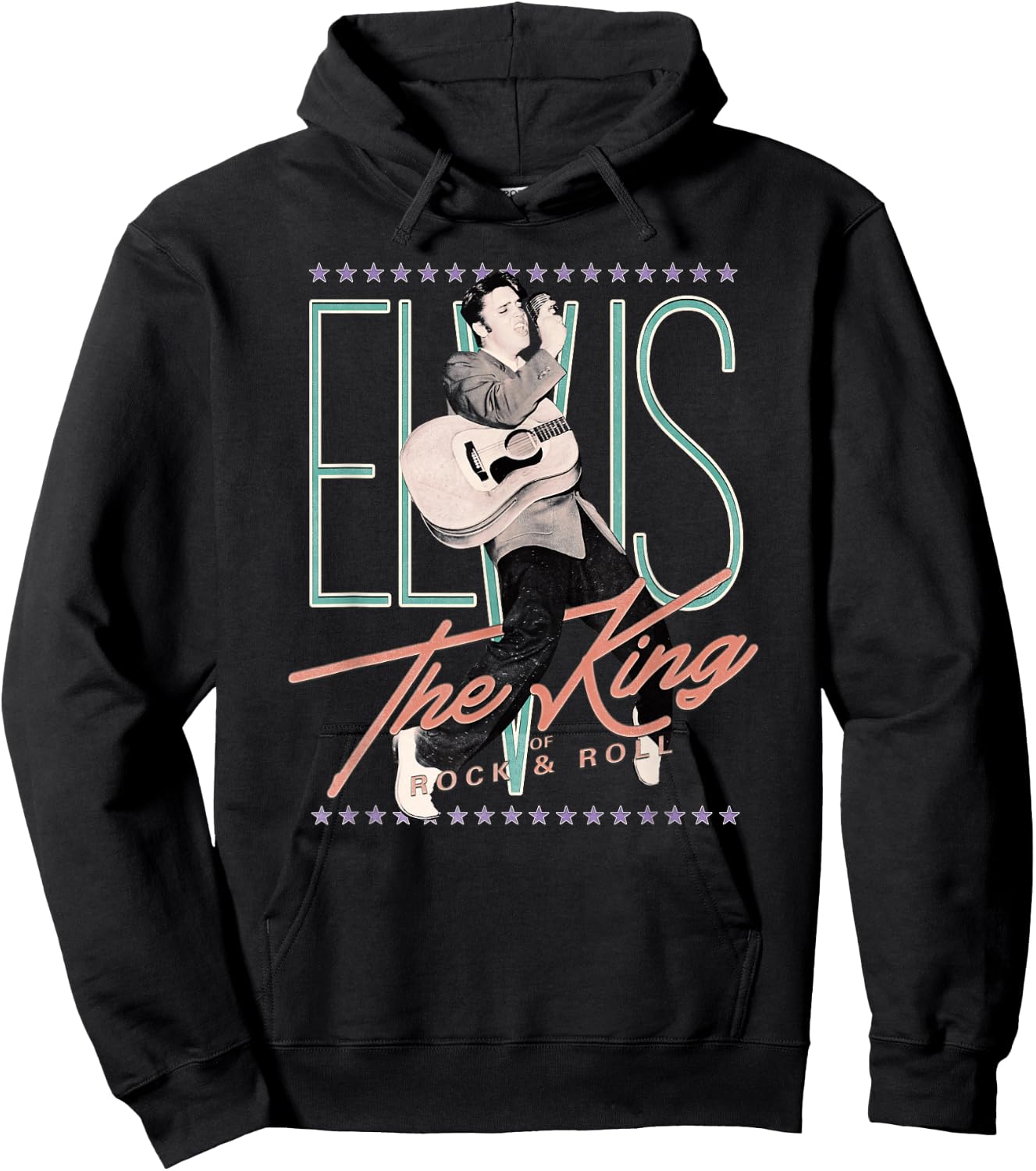 Elvis Presley Vintage - Classic Fit, , Short Sleeve, Black Hoodie - Hoodie | Black