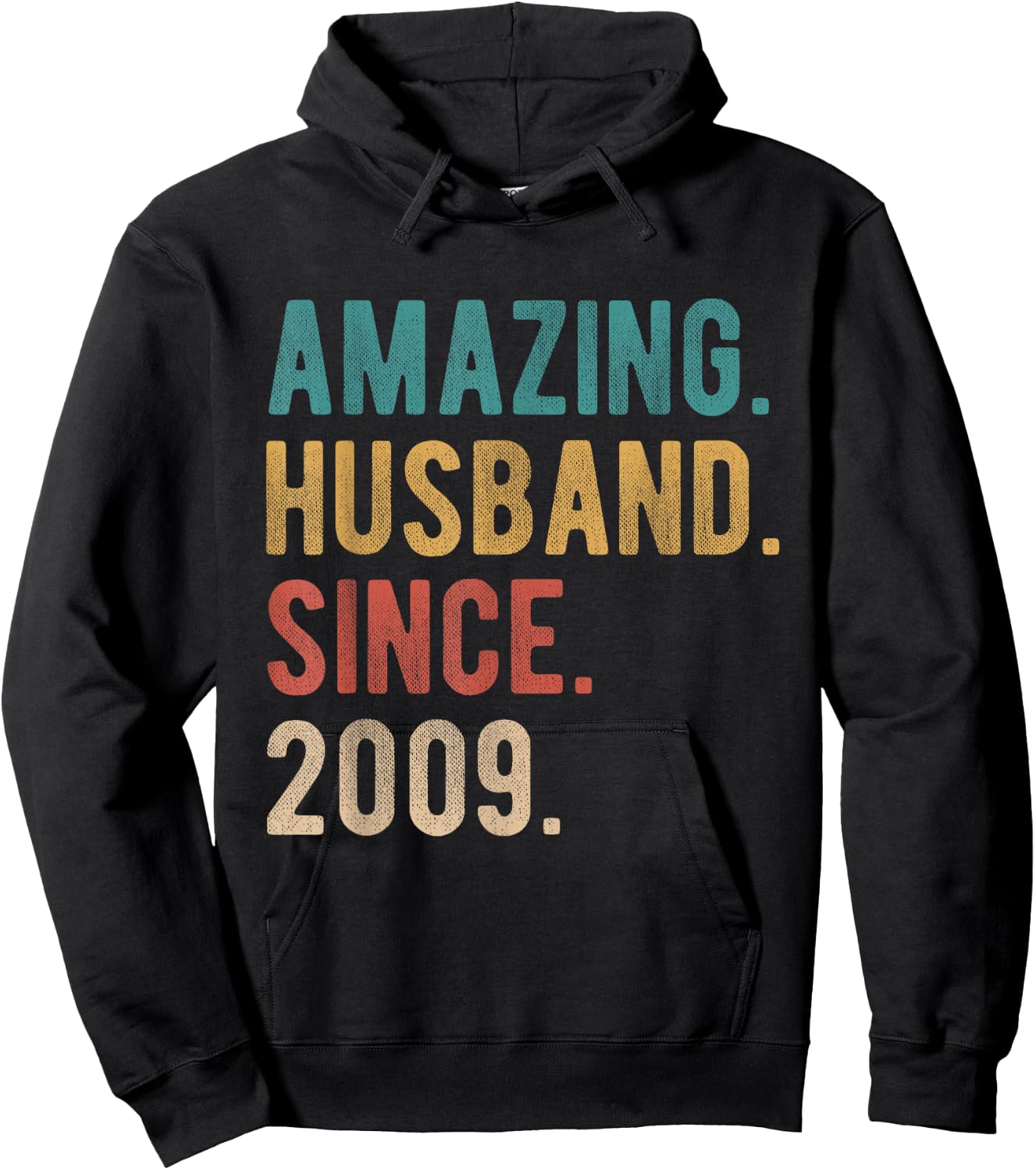 16th Wedding Anniversary Amazing Husband Since 2009 Hoodie - Hoodie | Black