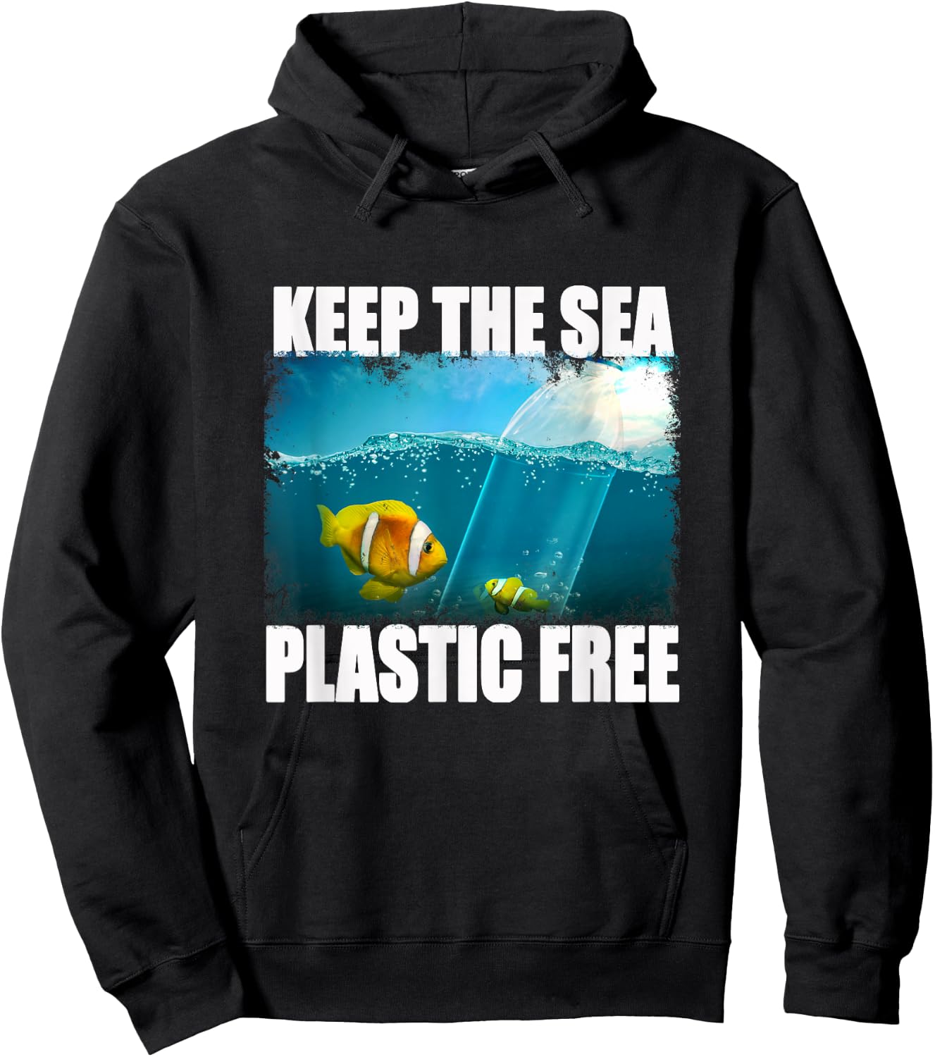 Water Pollution with Plastic Waste Hoodie - Hoodie | Black