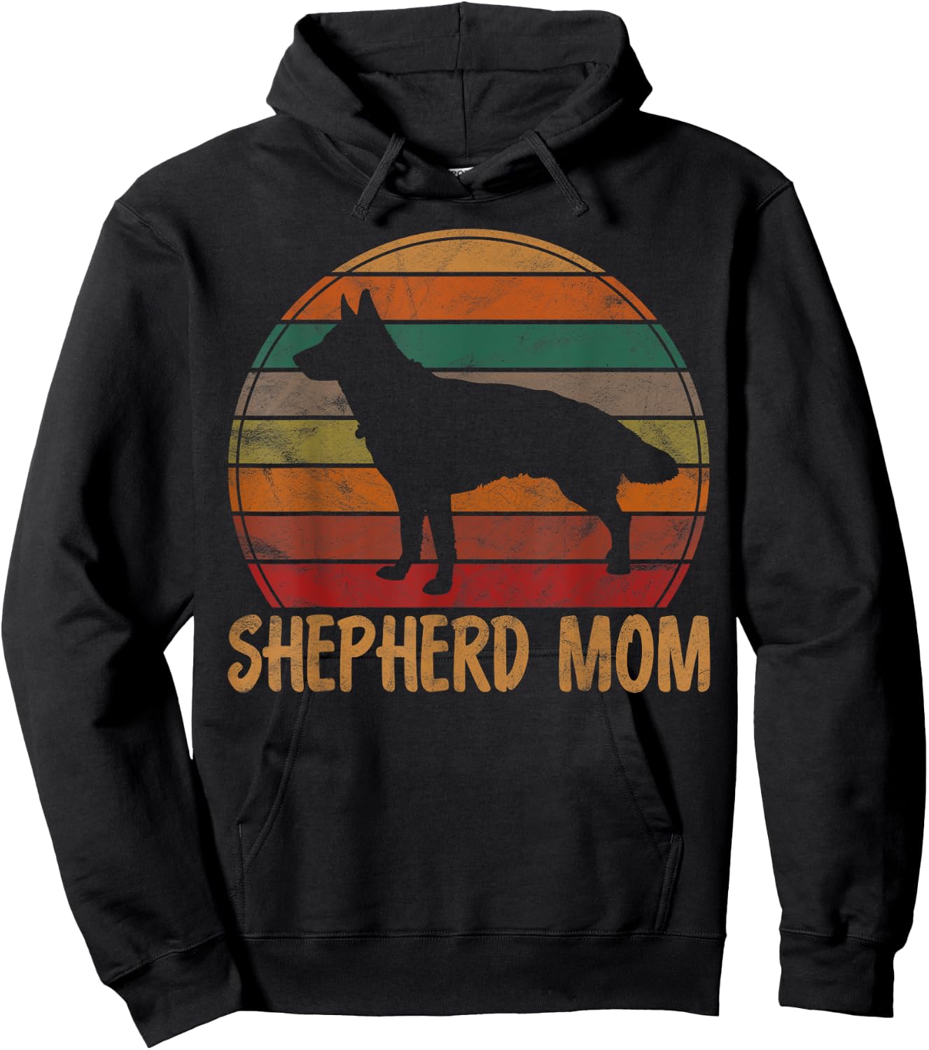 Retro German Shepherd Mom Gift Dog Mother Pet Shepard Mama Hoodie - Hoodie | Black