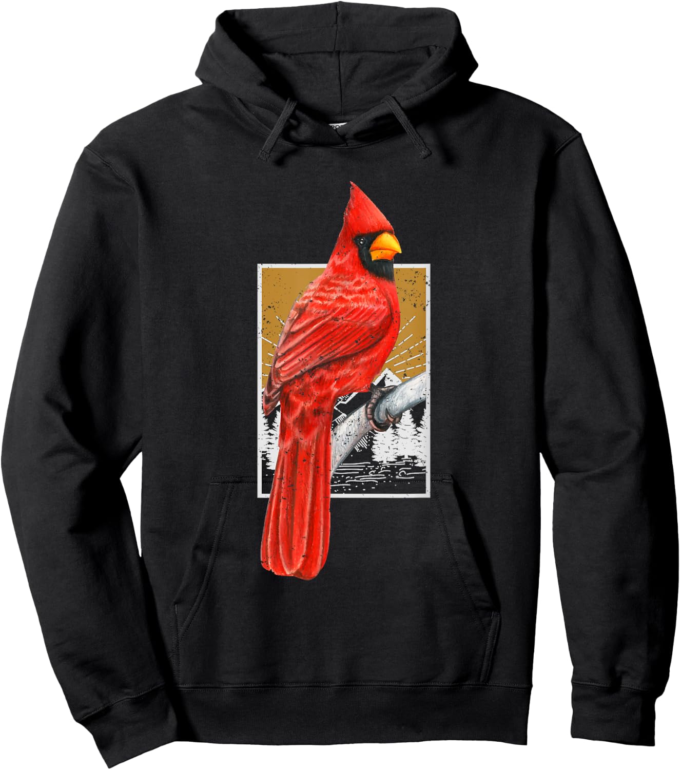 Red Cardinal Bird Watcher Bird Watching Vintage Nature Bird Hoodie - Hoodie | Black