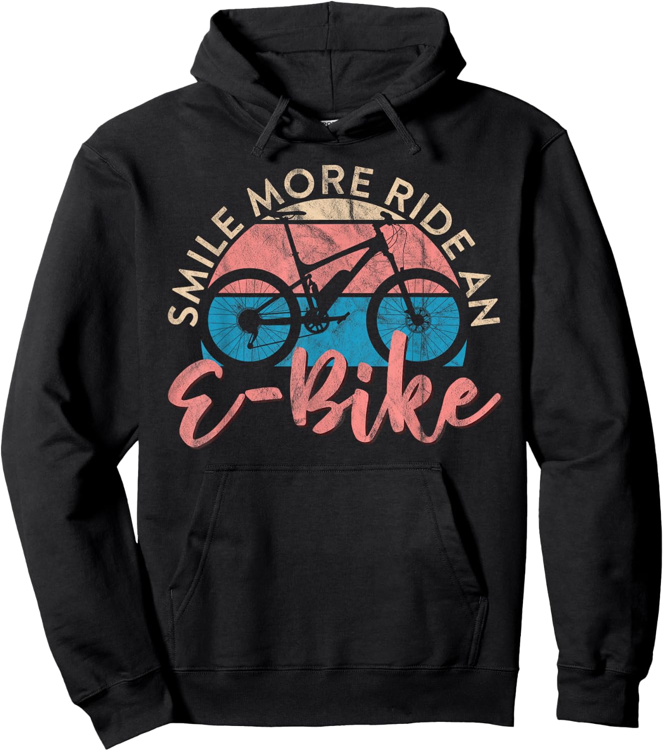 Electric cycling, smile, more ride an e-bike Hoodie - Hoodie | Black