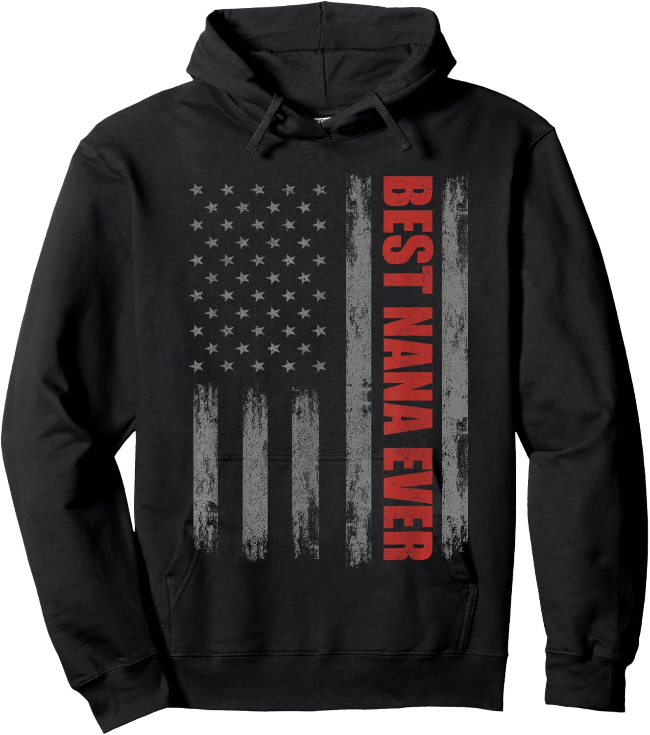 Veterans Day American Flag Nana Shirts, 4th Of July Grandma Women Men Hoodie - Hoodie | Black