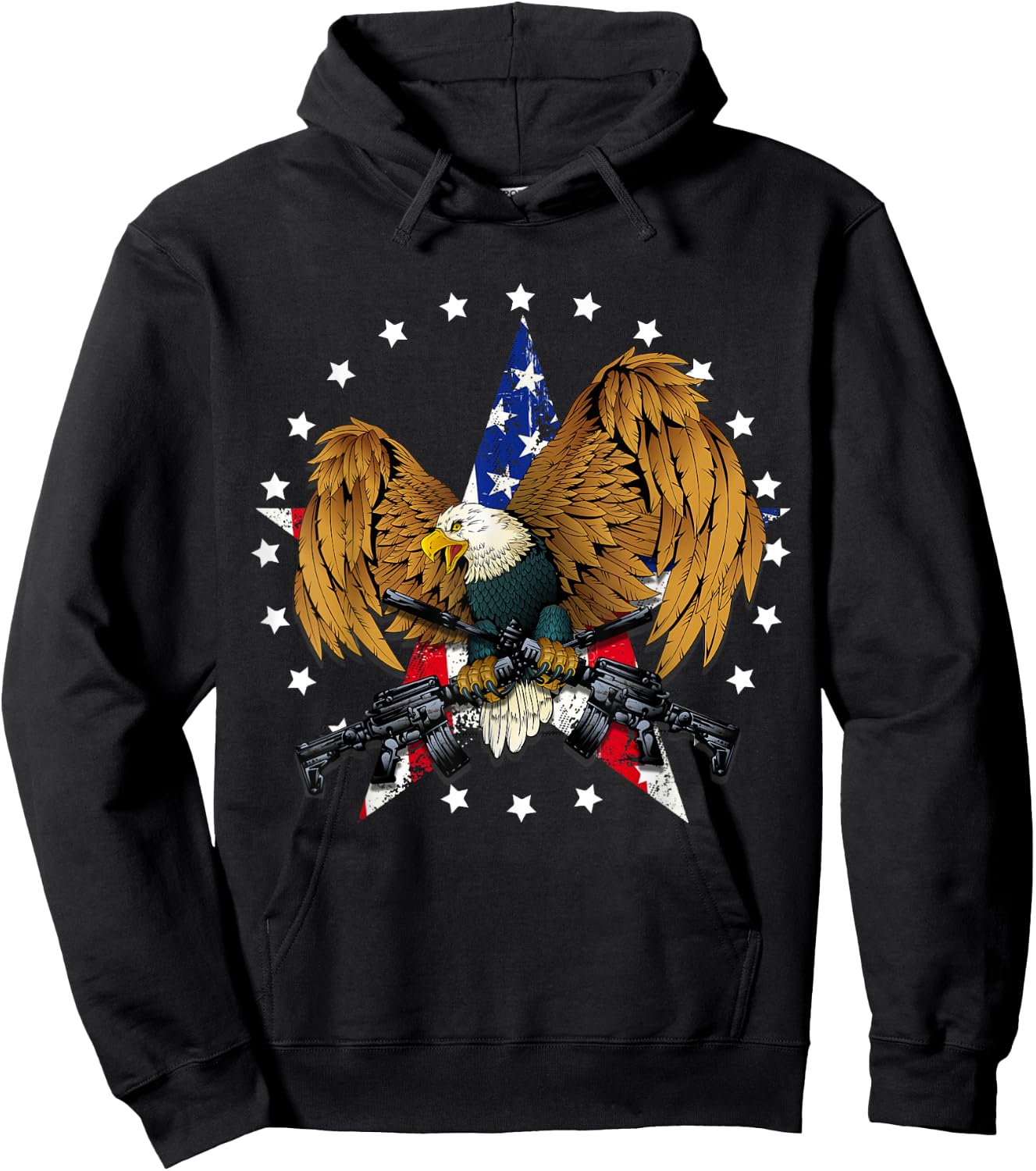 Eagle with Guns 2nd Amendment Men Women Gift Hoodie - Hoodie | Black