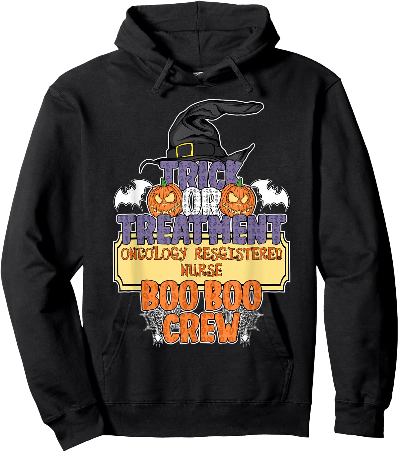 Trick Or Treatment Oncology Nurse Boo Boo Crew Halloween Hoodie - Hoodie | Black