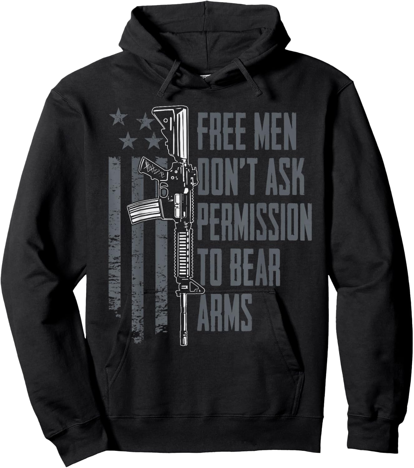 Free Men Don't Ask Permission To Bear Arms - Gun Rights USA Hoodie - Hoodie | Black