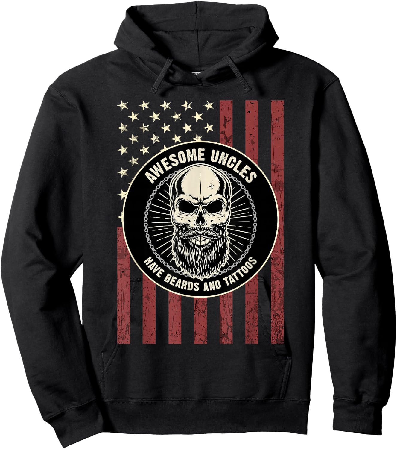 Awesome Uncles have Beards and Tattoos - Funny Bearded Men Hoodie - Hoodie | Black