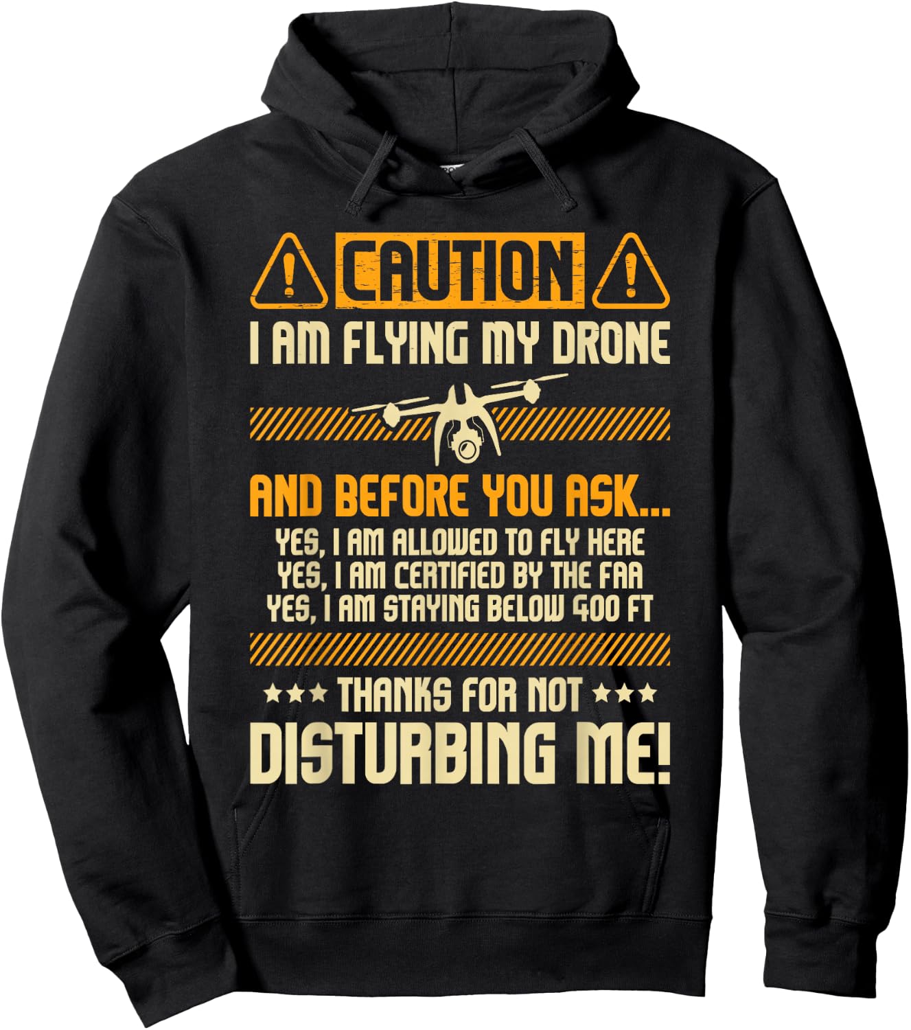 I Am Flying My Drone - Drone Pilot Operator FAA Certified Small Hoodie - Hoodie | Black