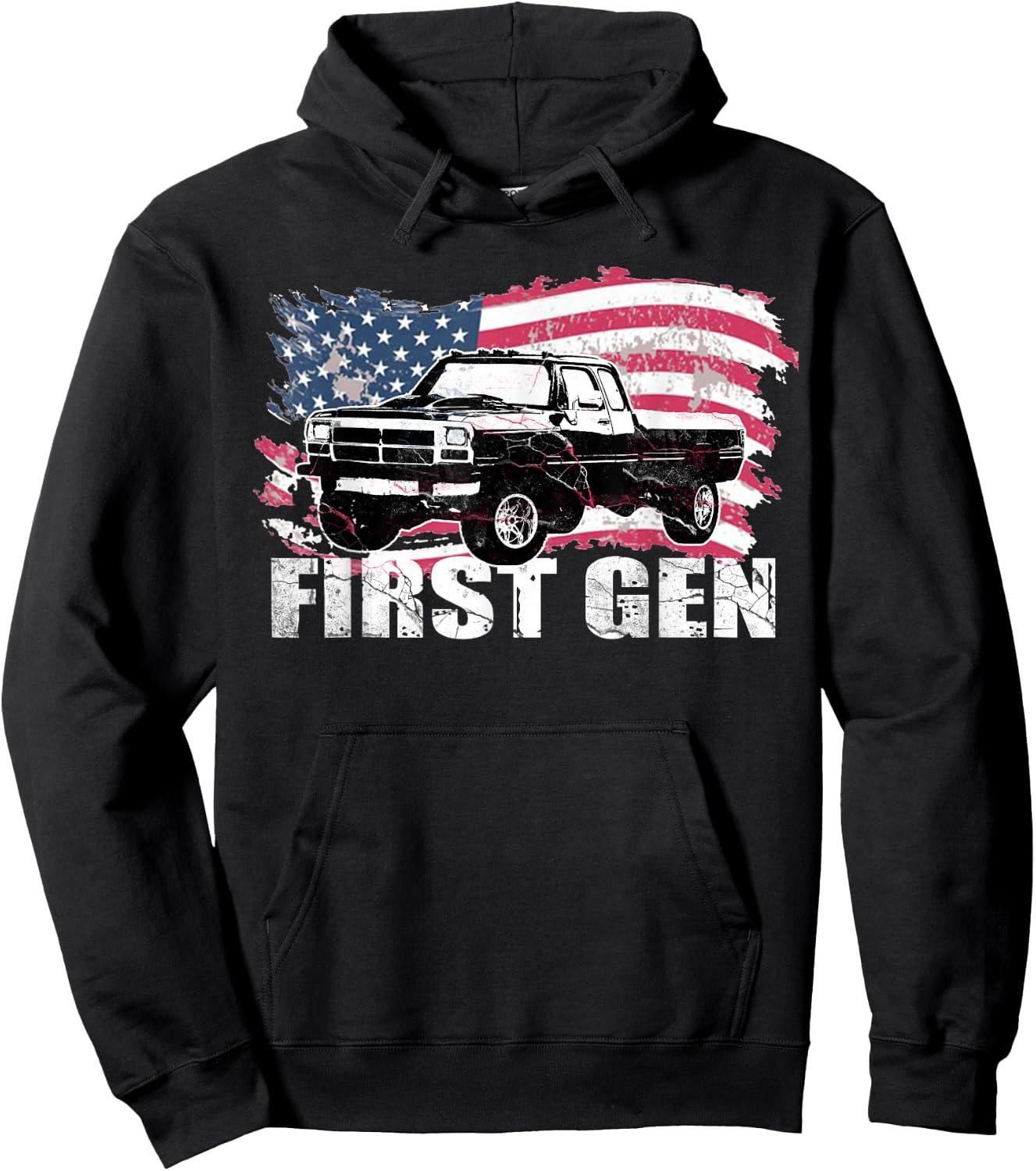 First Gen Truck Squarebody First Generation Truck 1st gen Hoodie - Hoodie | Black
