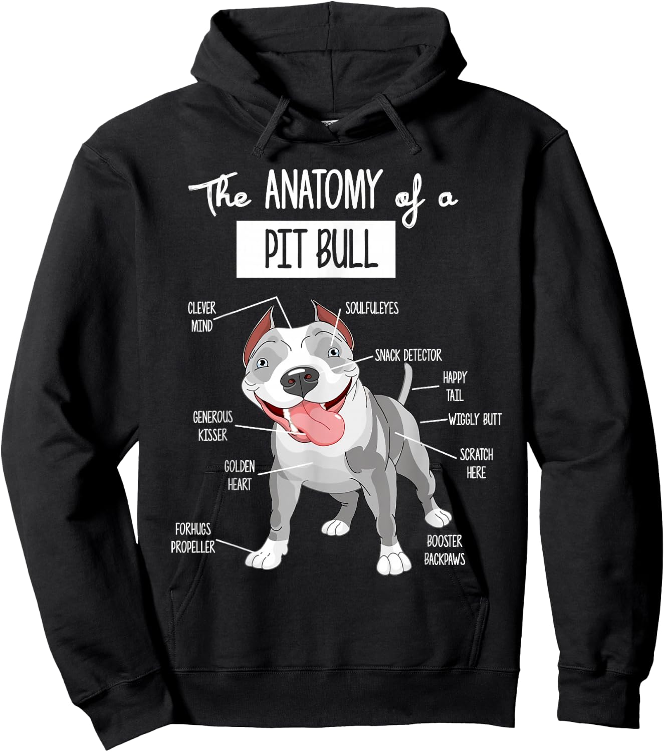 Anatomy Of A Pitbull Dog Lover Hoodie - Hoodie | Black