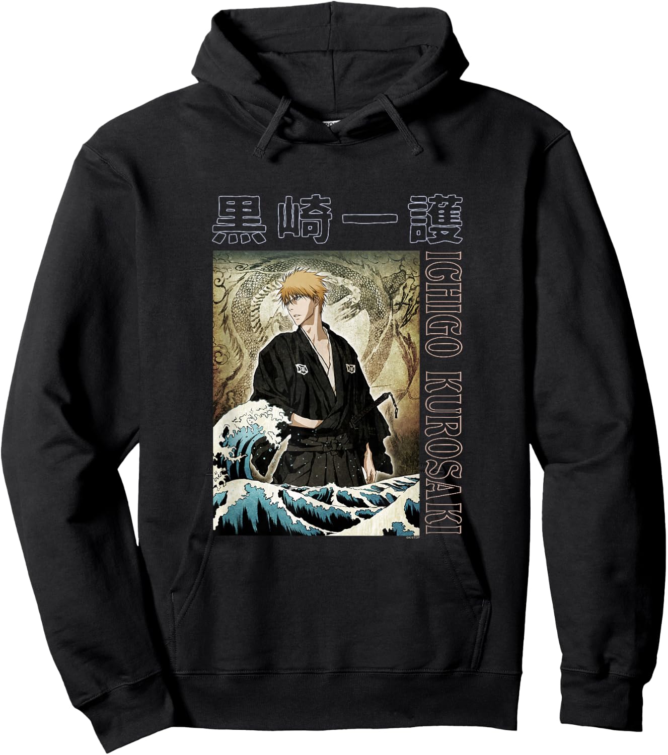 Bleach Ichigo with Waves Anime Hoodie - Hoodie | Black