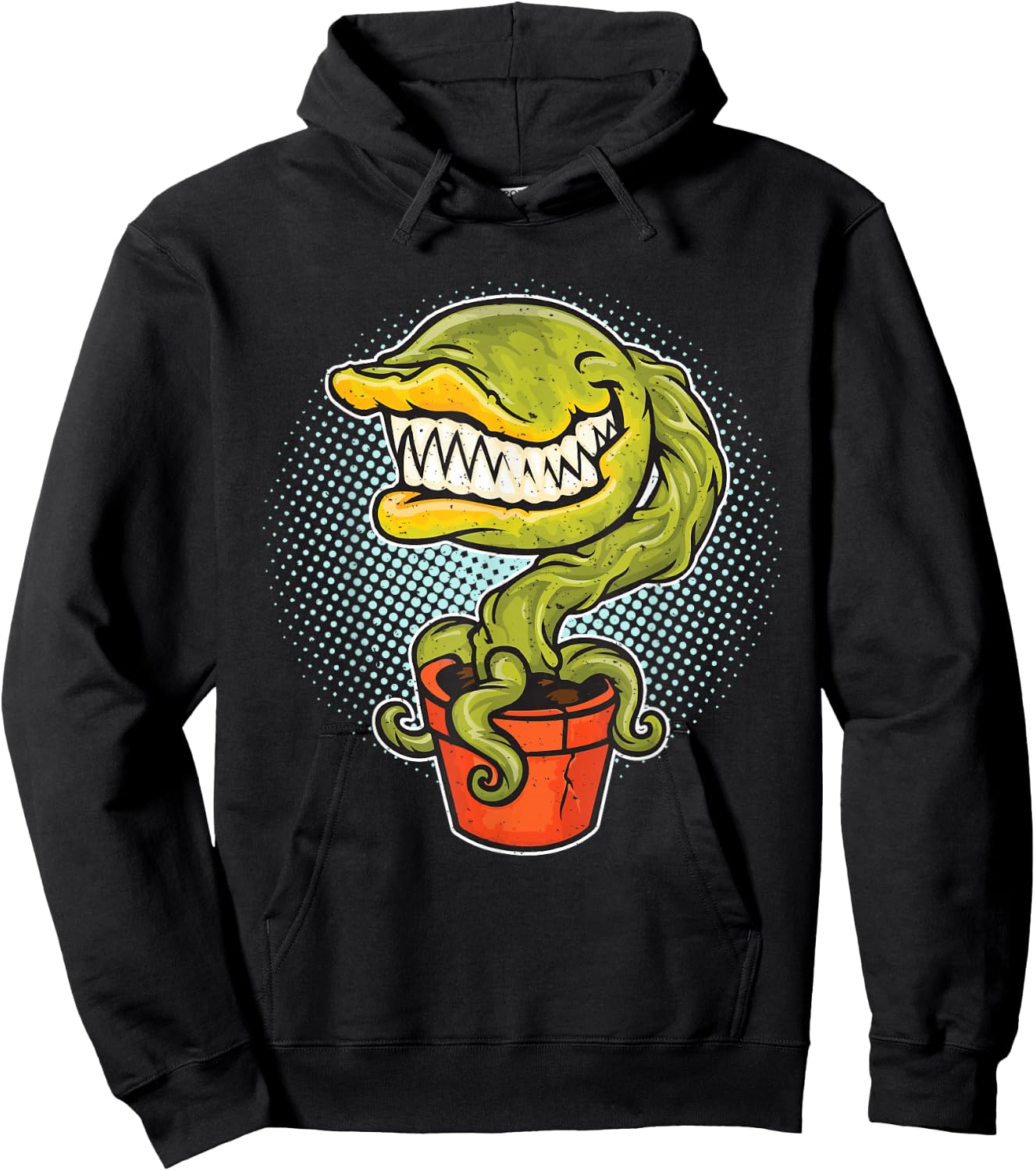 Piranha Plant Retro Video Gaming Art Gift Distressed Hoodie - Hoodie | Black