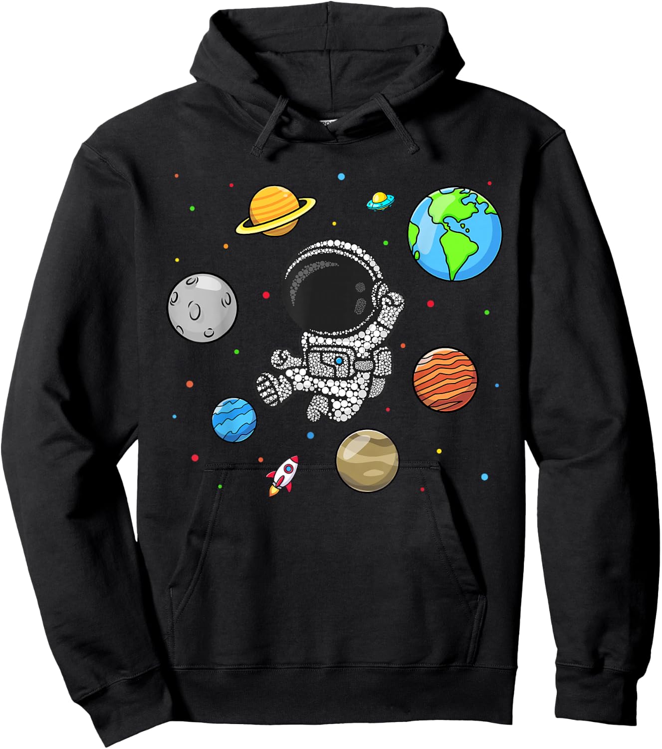 Dot Day Shirts Kids Boys Toldders Astronaut Space Planets Hoodie - Hoodie | Black