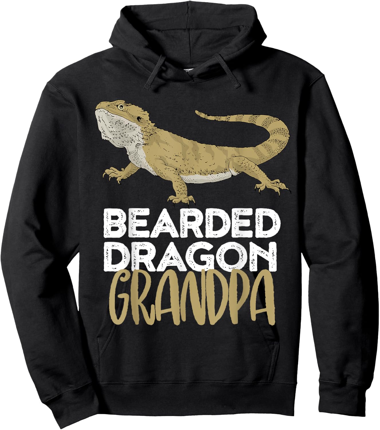 Bearded Dragon Grandpa Shirt Funny For Reptile Lover Hoodie - Hoodie | Black