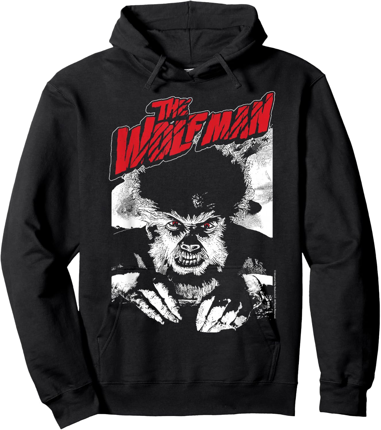 Universal Monsters The Wolfman Title Portrait Hoodie - Hoodie | Black