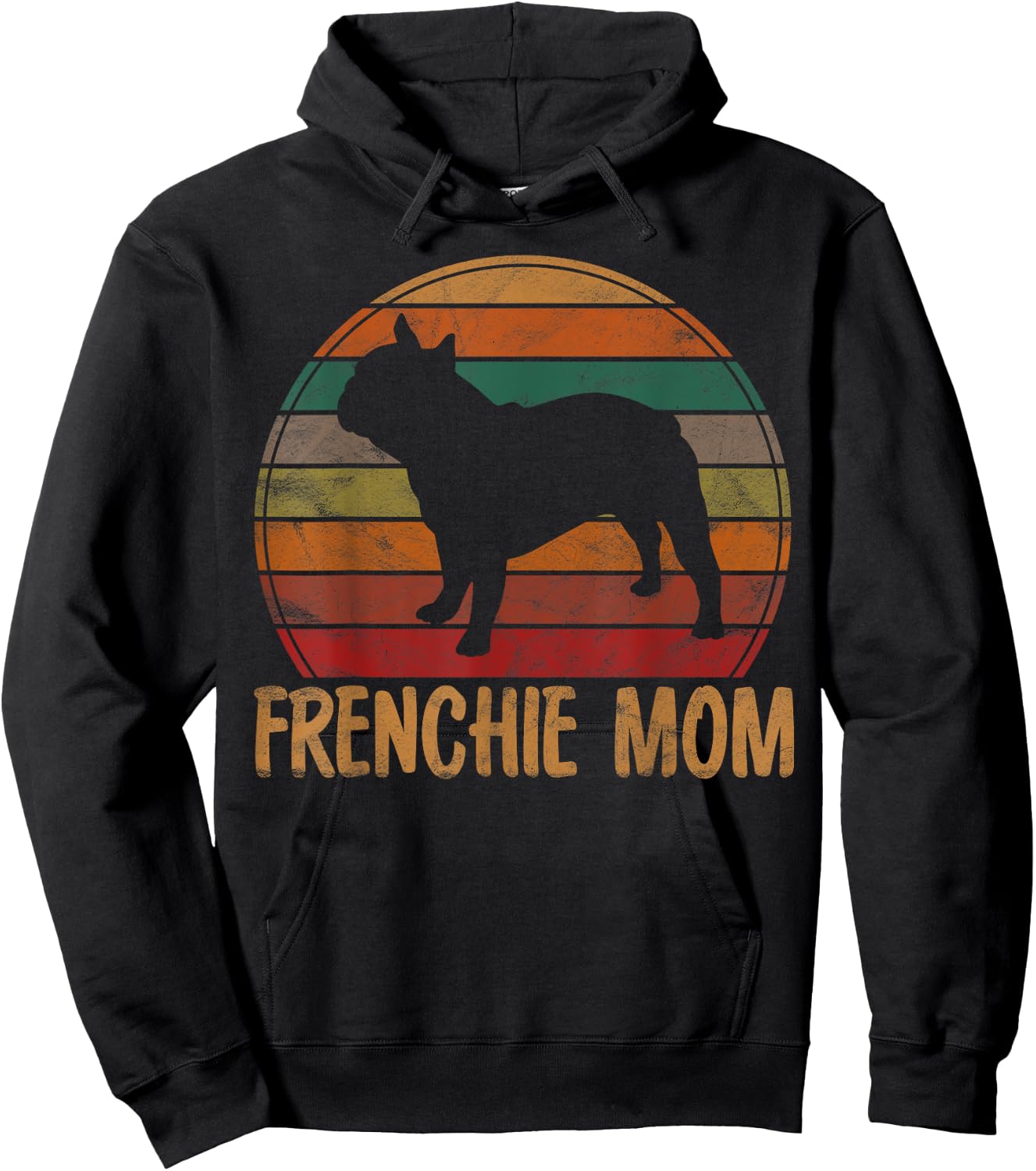 Retro French Bulldog Mom Gift Dog Mother Pet Frenchie Mama Hoodie - Hoodie | Black