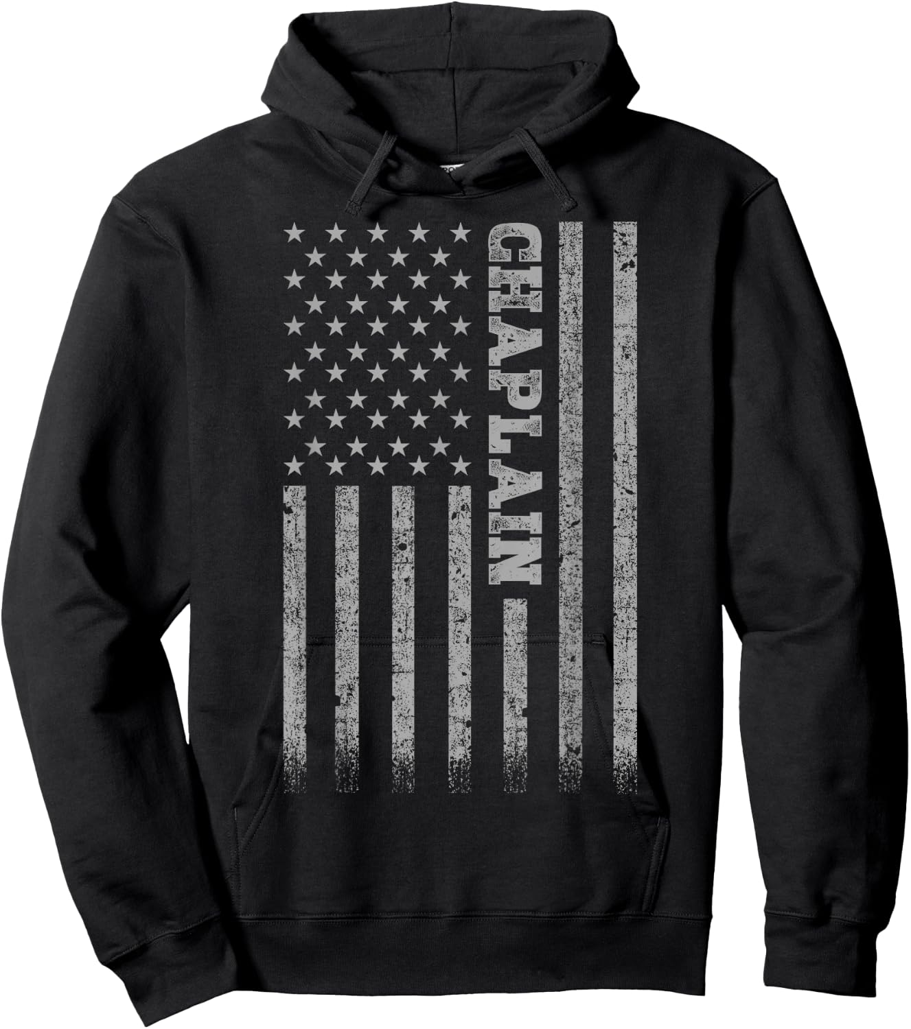 Chaplain American Flag Hoodie - Hoodie | Black