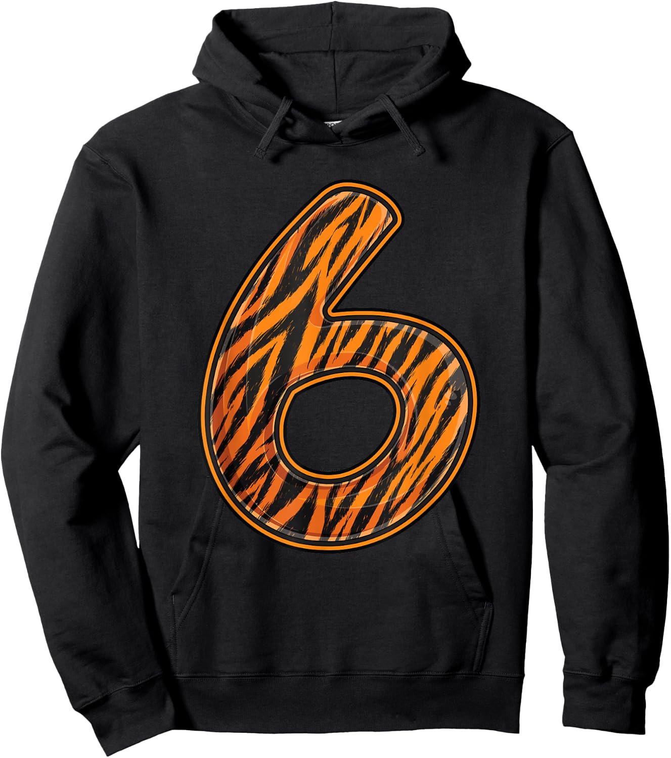 Tiger Sixth 6th Birthday Party Six 6 Years Old Wild Bday Hoodie - Hoodie | Black