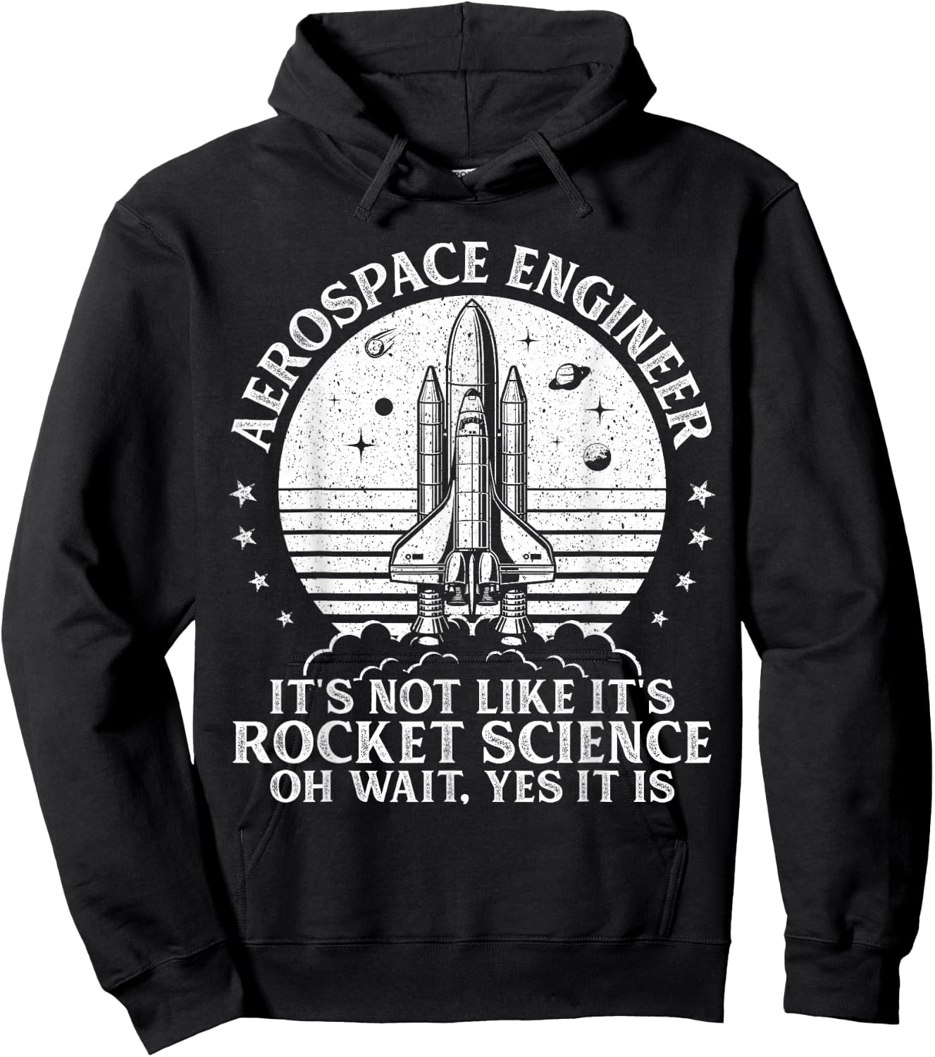 Funny Aerospace Engineer Aeronautical Rocket Scientist Space Hoodie - Hoodie | Black