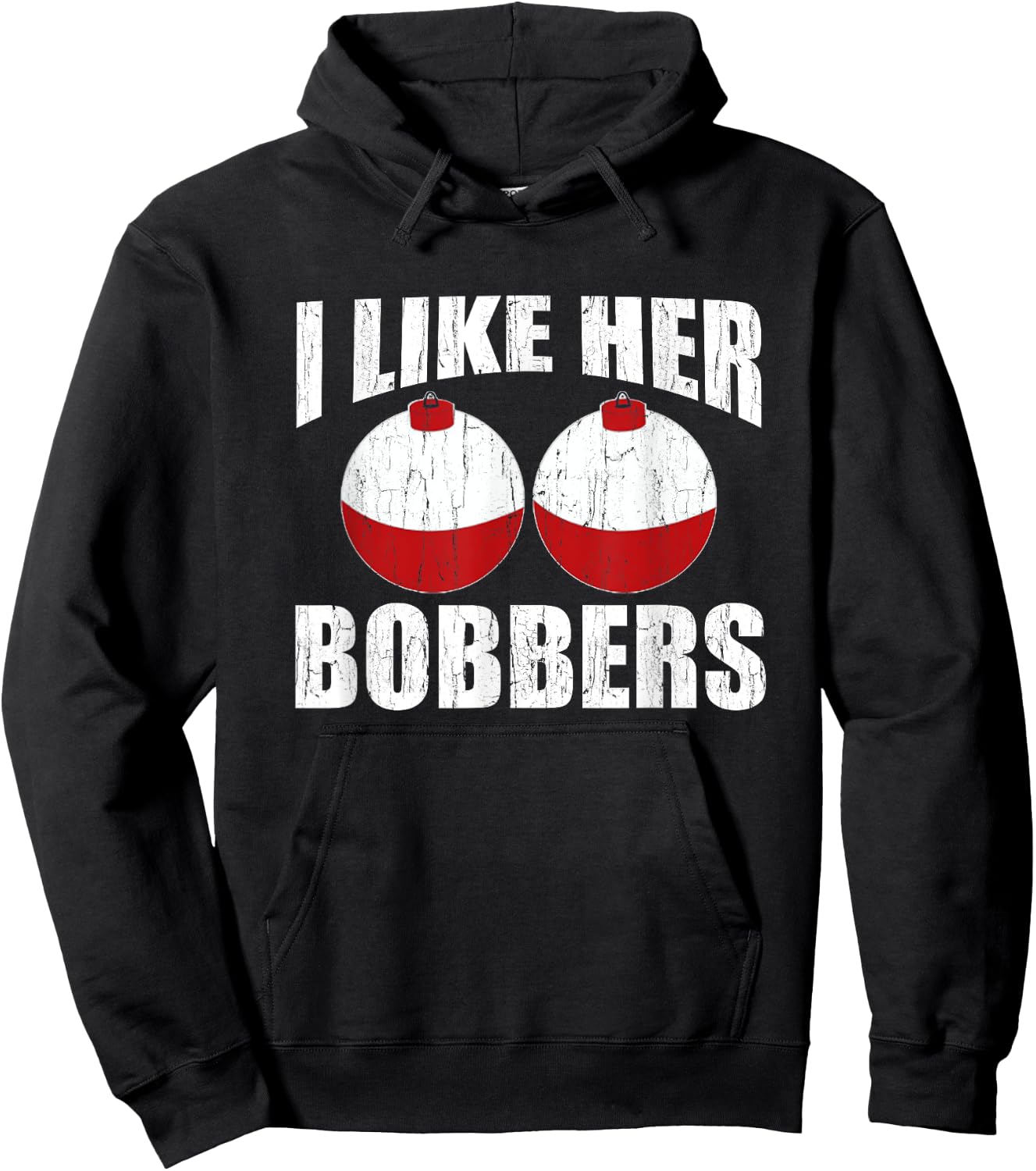 I Like Her Bobbers Funny Fishing Couples Gifts Fathers Day Hoodie - Hoodie | Black