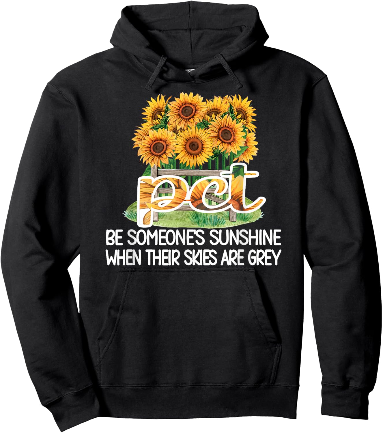 PCT Sunflower Best Patient Care Tech Hoodie - Hoodie | Black