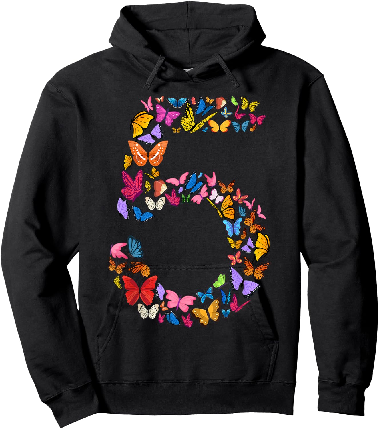 5th Birthday Butterflies 5 Years Old Girls Butterfly lover Hoodie - Hoodie | Black