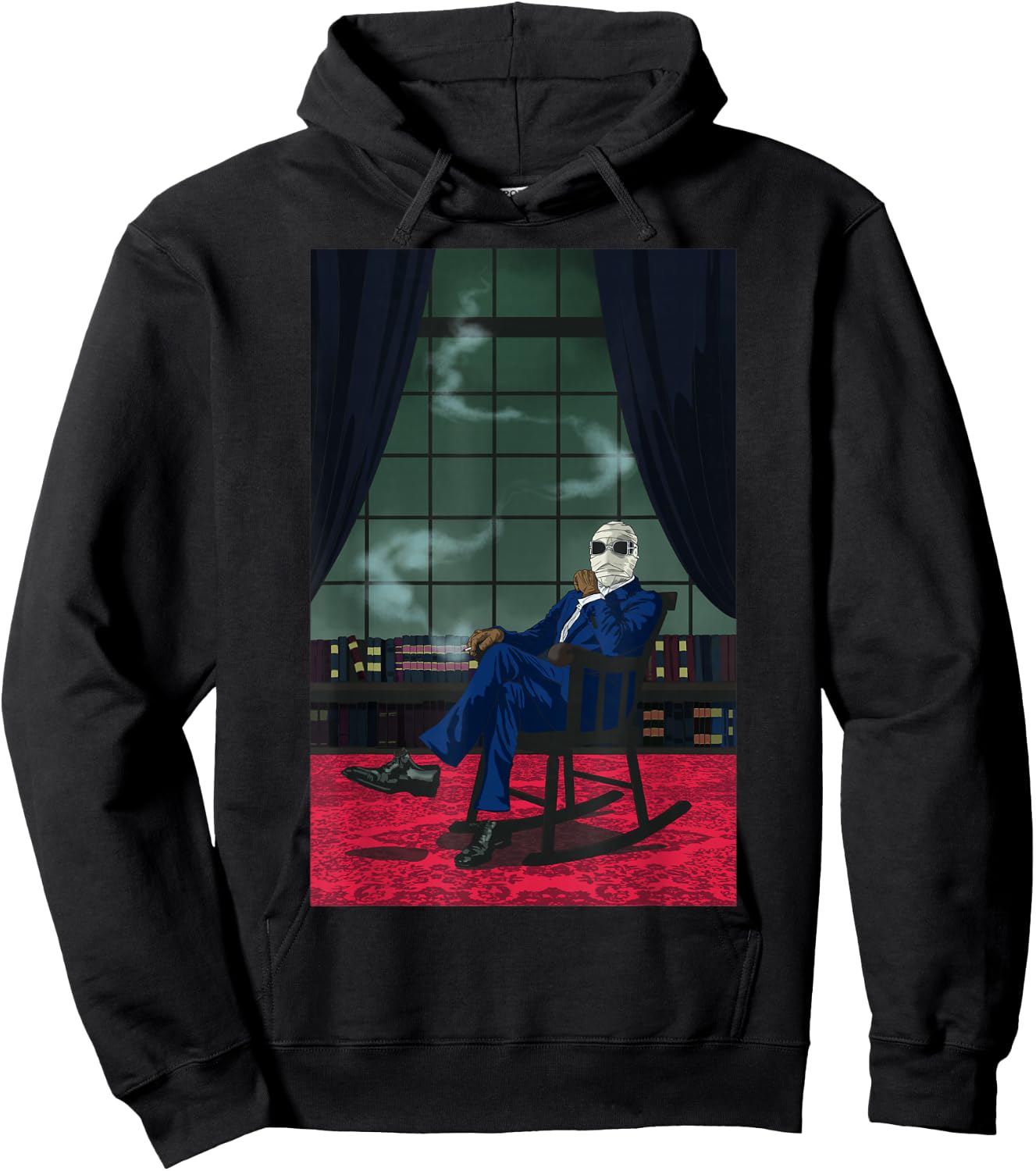 Universal Monsters Invisible Man Chair Portrait Hoodie - Hoodie | Black