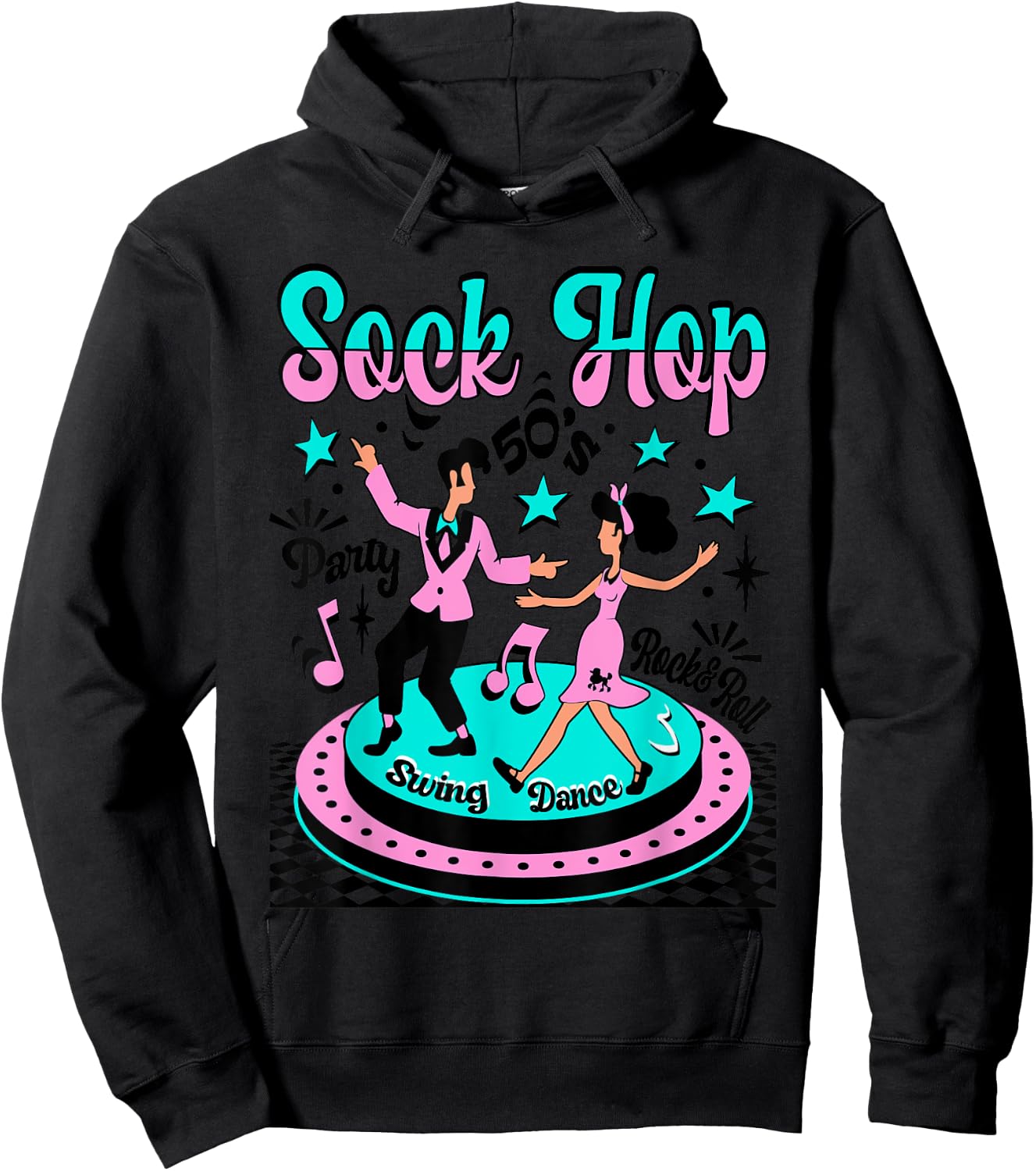 Sock Hop Grandma Party Rockabilly 50s Rock and Roll Doo Wop Hoodie - Hoodie | Black