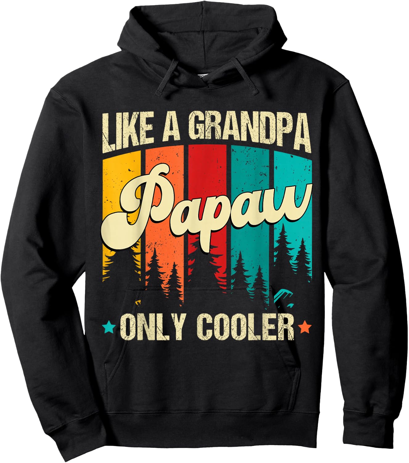 Poppy Like A Grandpa Only Cooler Vintage Men Father's Day Hoodie - Hoodie | Black