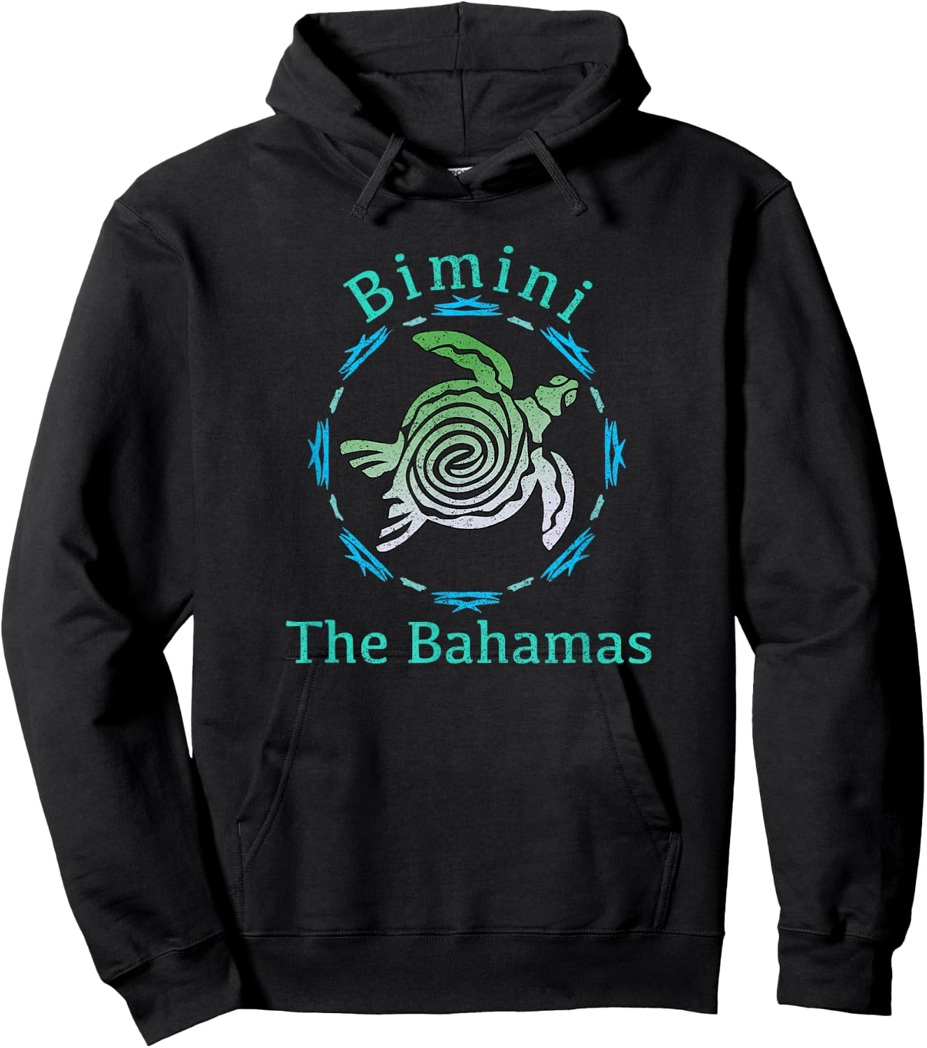 Bimini, The Bahamas Vintage Tribal Turtle Gift Hoodie - Hoodie | Black